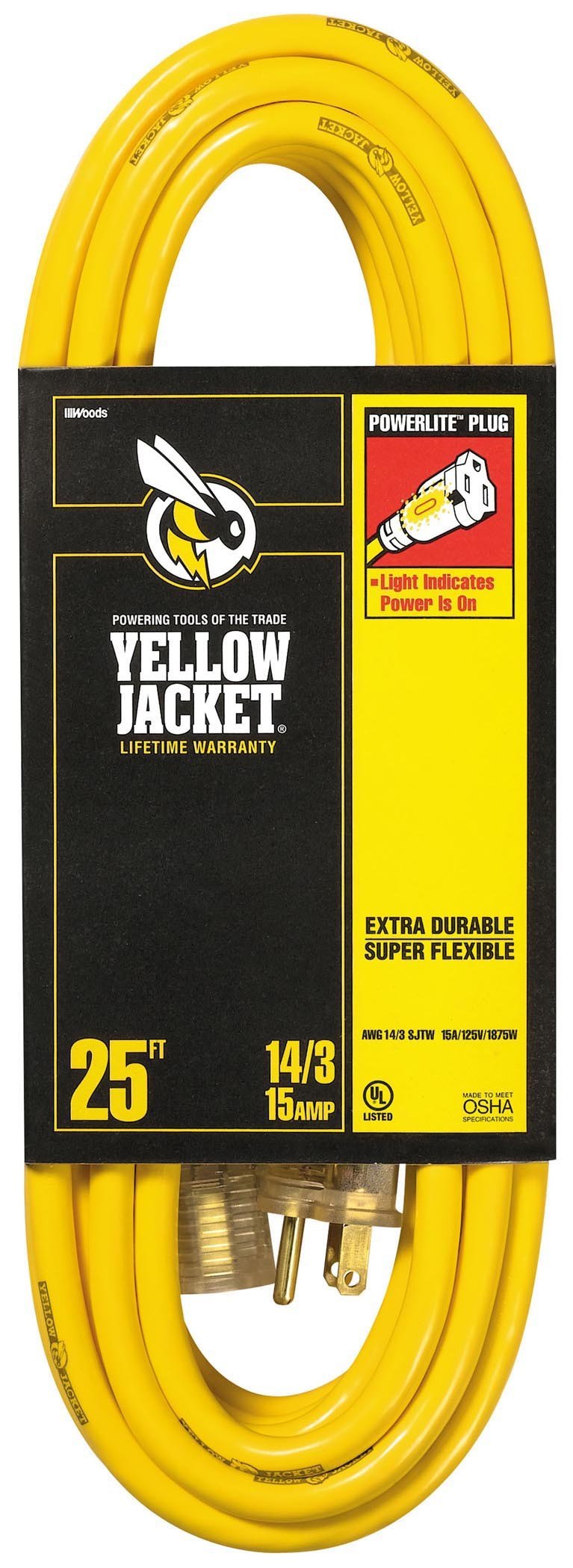 Yellow Jacket 02886 25' 14/3 Yellow Jacket Extension Cord