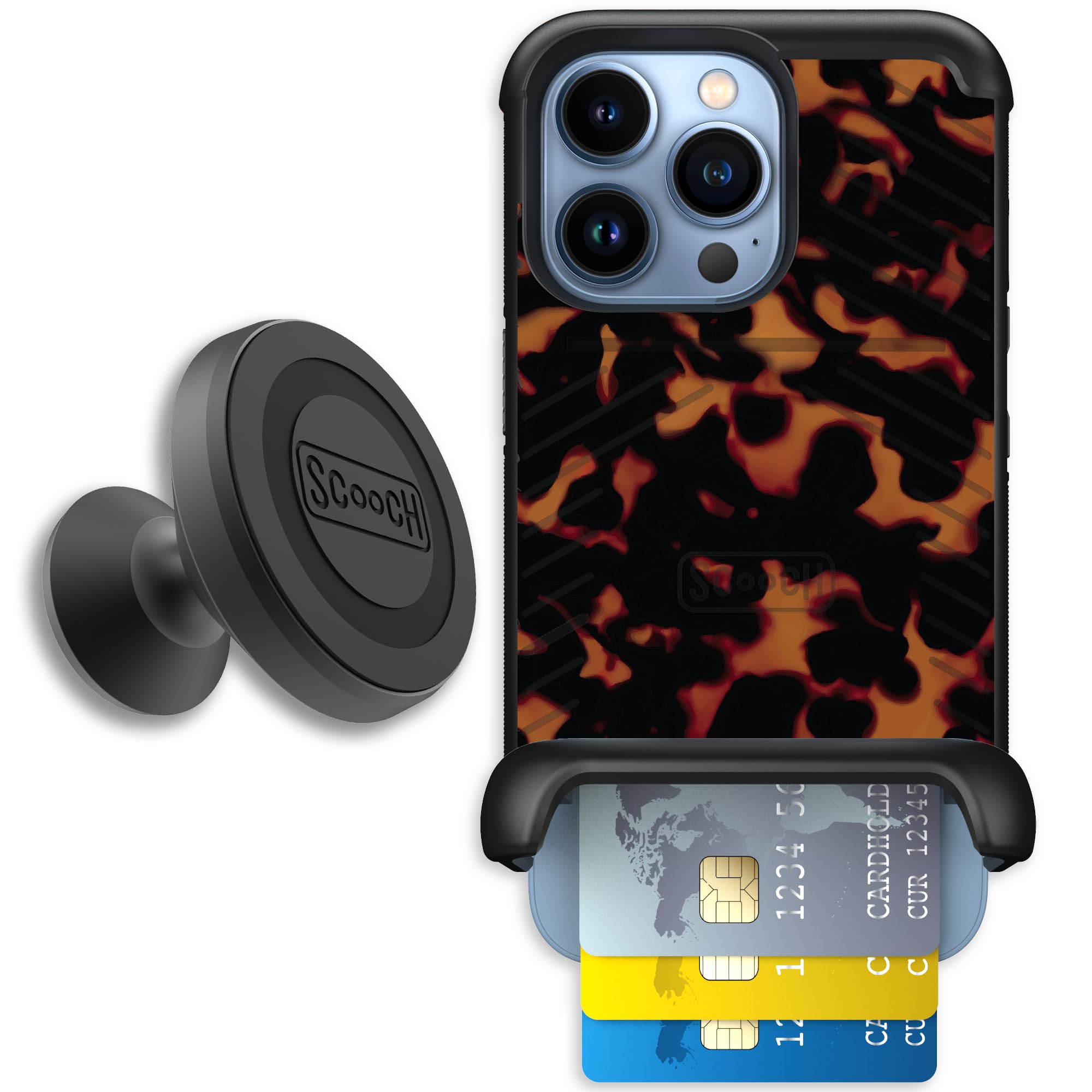 Scooch for iPhone 13 Pro Case with Card Holder, Wingmate Wallet Case with Hidden Card Slot and RFID Protection, Starter Bundle w