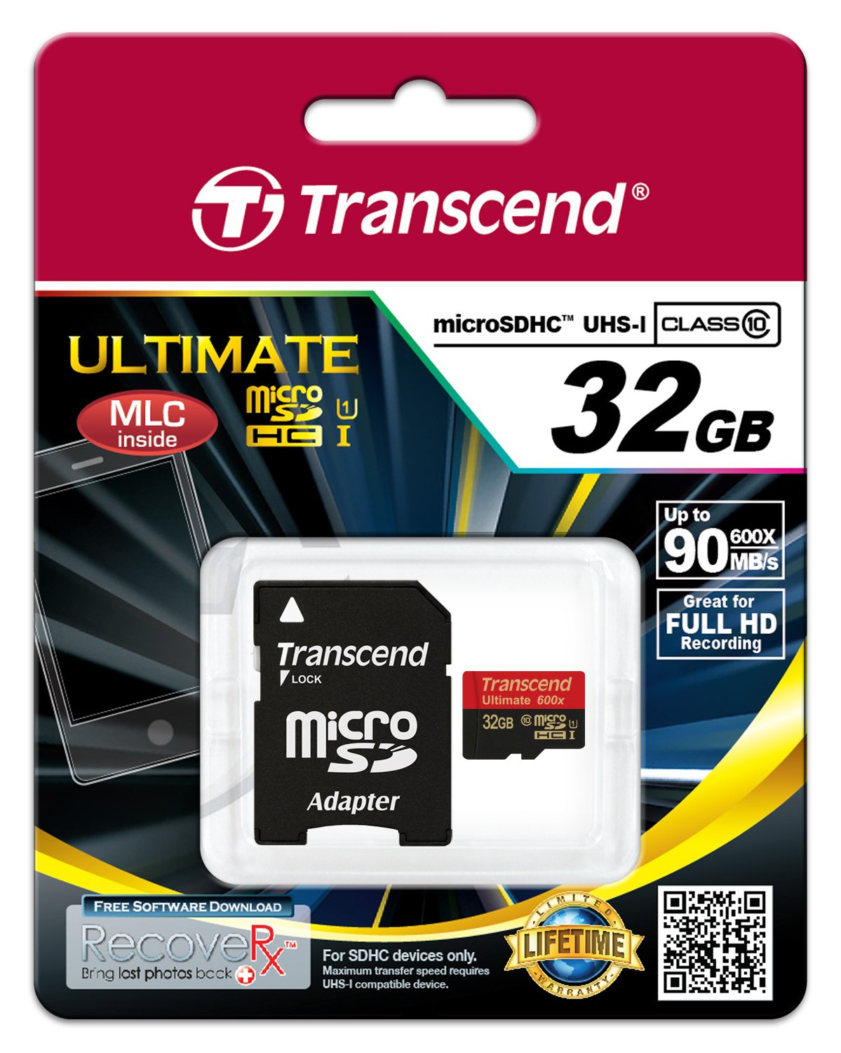 Transcend 32 Gb Microsdhc Class 10 Uhs I Memory Card With Adapter 90 Mb/S (Ts32Gusdhc10U1)