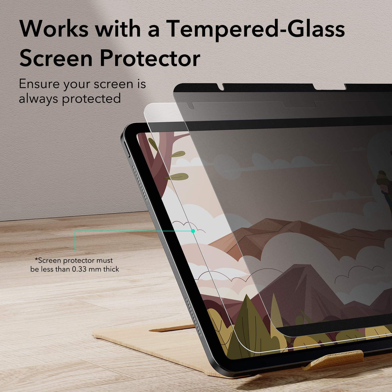 Esr Privacy Screen Protector For Ipad Air 13 Inch M3/M2 (7Th/6Th Generation, 2025/2024), Removable Magnetic Screen Film With 30-