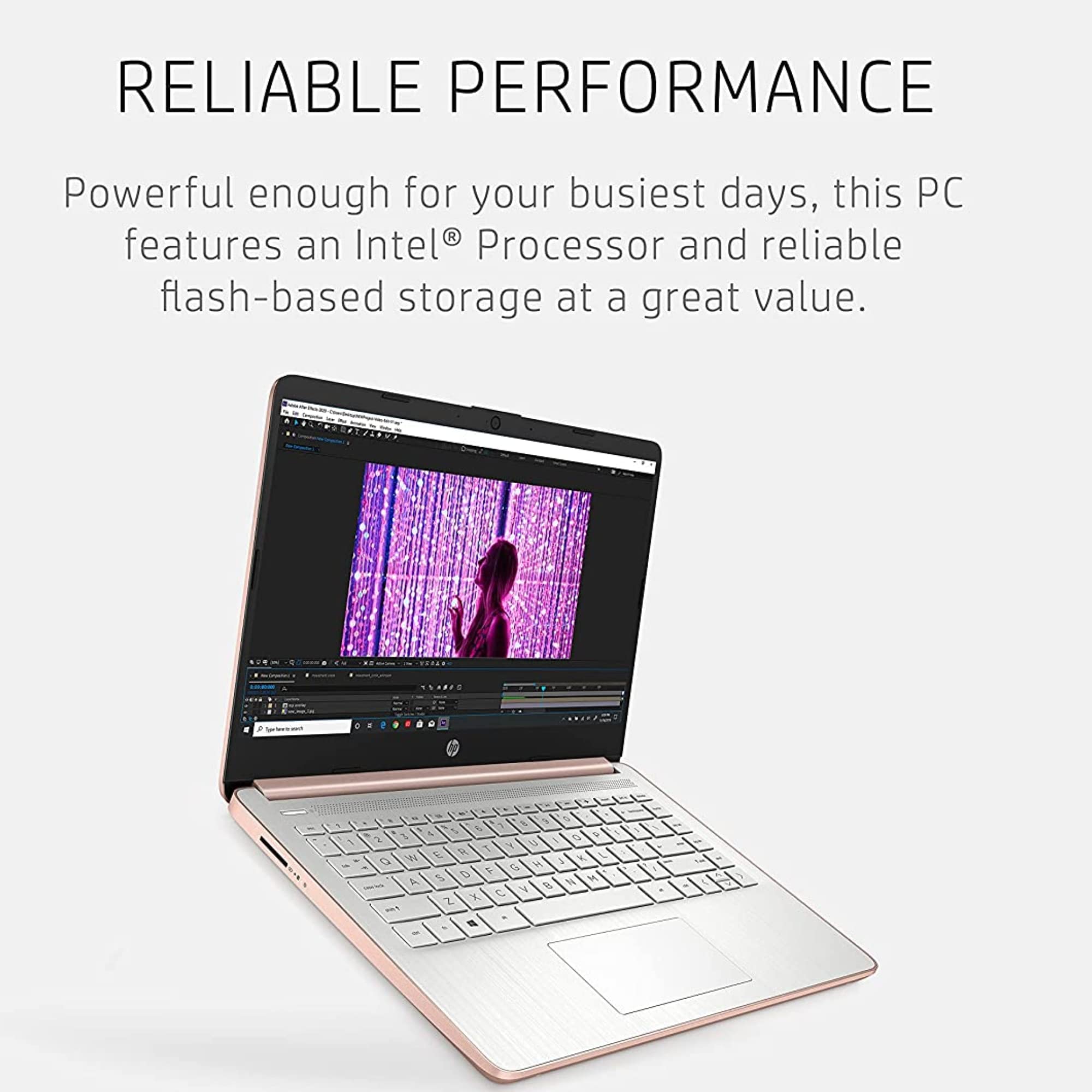 HP Latest Stream 14'' HD Laptop, Intel Celeron Processor, 4GB Memory, 64GB eMMC, Fast Charge, HDMI, Up to 11 Hours Long Battery Life, Office 365 1 Year, Win S, Microfiber Bundle, Pink Gold 4GB RAM