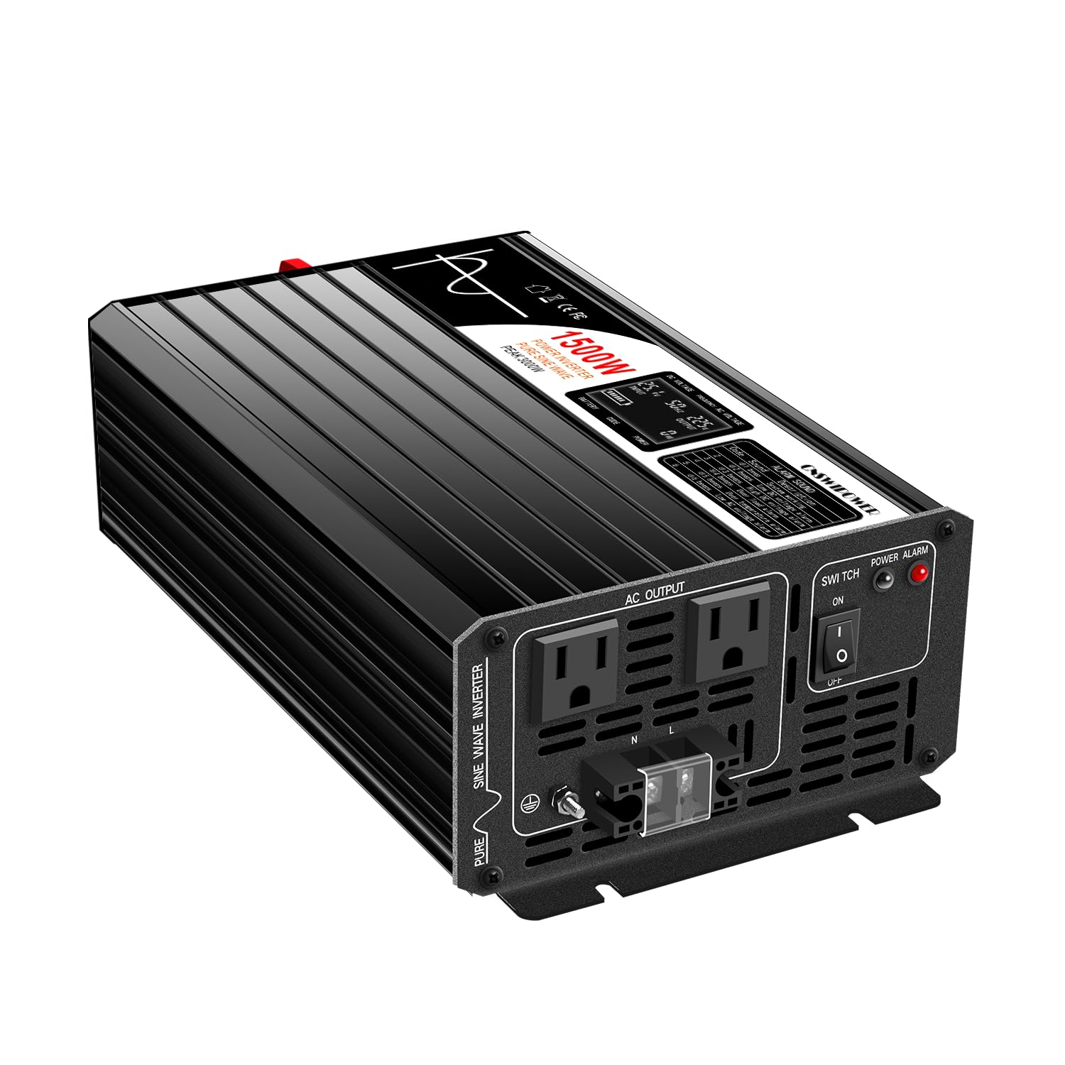 Xijia 1500W Power Inverter, 60V to 120V Pure Sine Wave Inverter, Surge 3000W Power Converter for Golf Carts, RVs, Camping and Ou