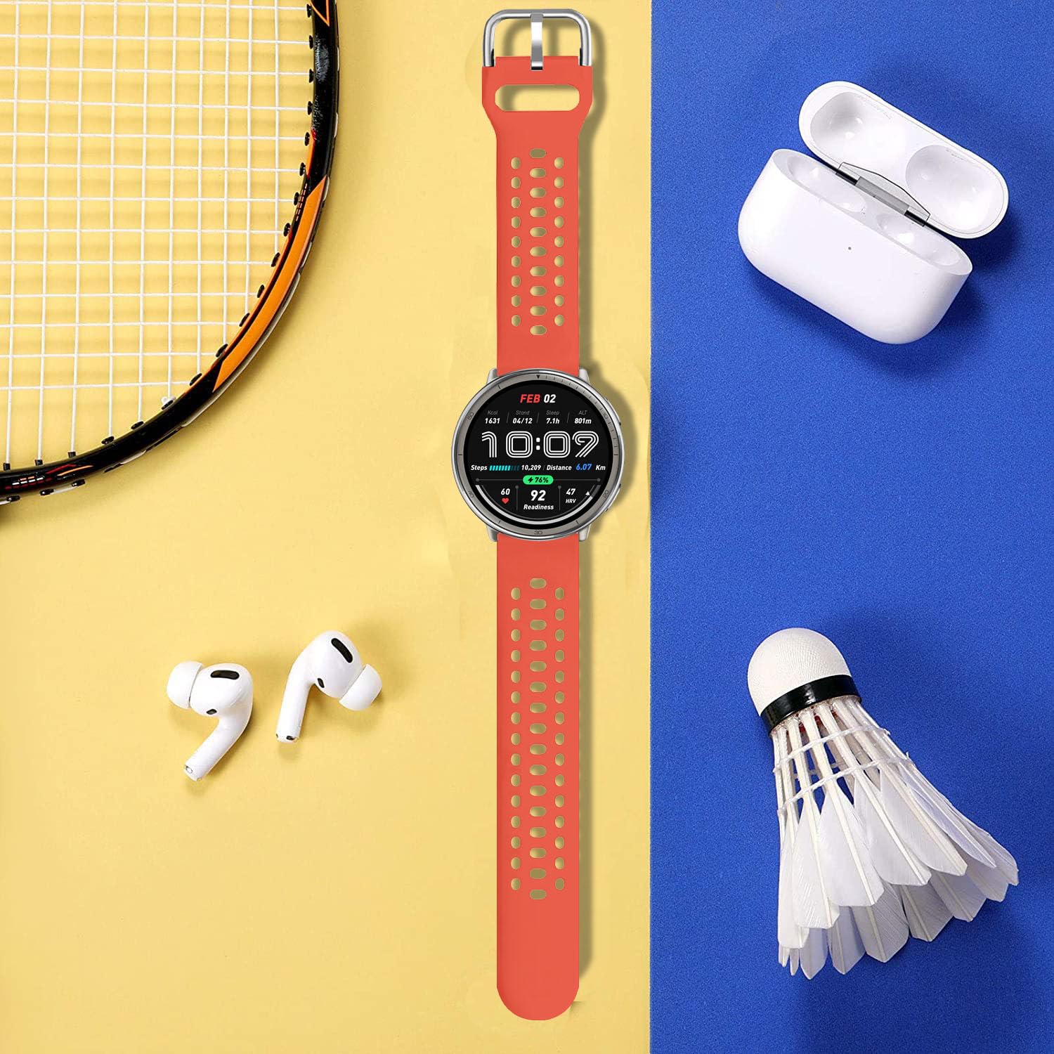 Zocovin Silicone Watch Bands For Amazfit Active 2 /Active, Soft Sport Breathable Replacement Wristband Strap For Amazfit Gts 4/4