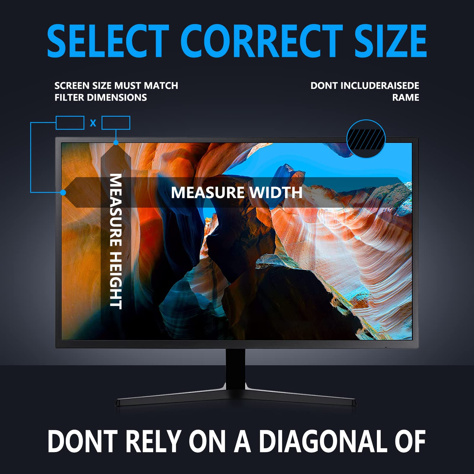 19 Inch Privacy Screen For Monitor With 16:10 Widescreen Monitor [2 Pack] , Anti [Blue Light Screen Protector   Anti Glare   Ant