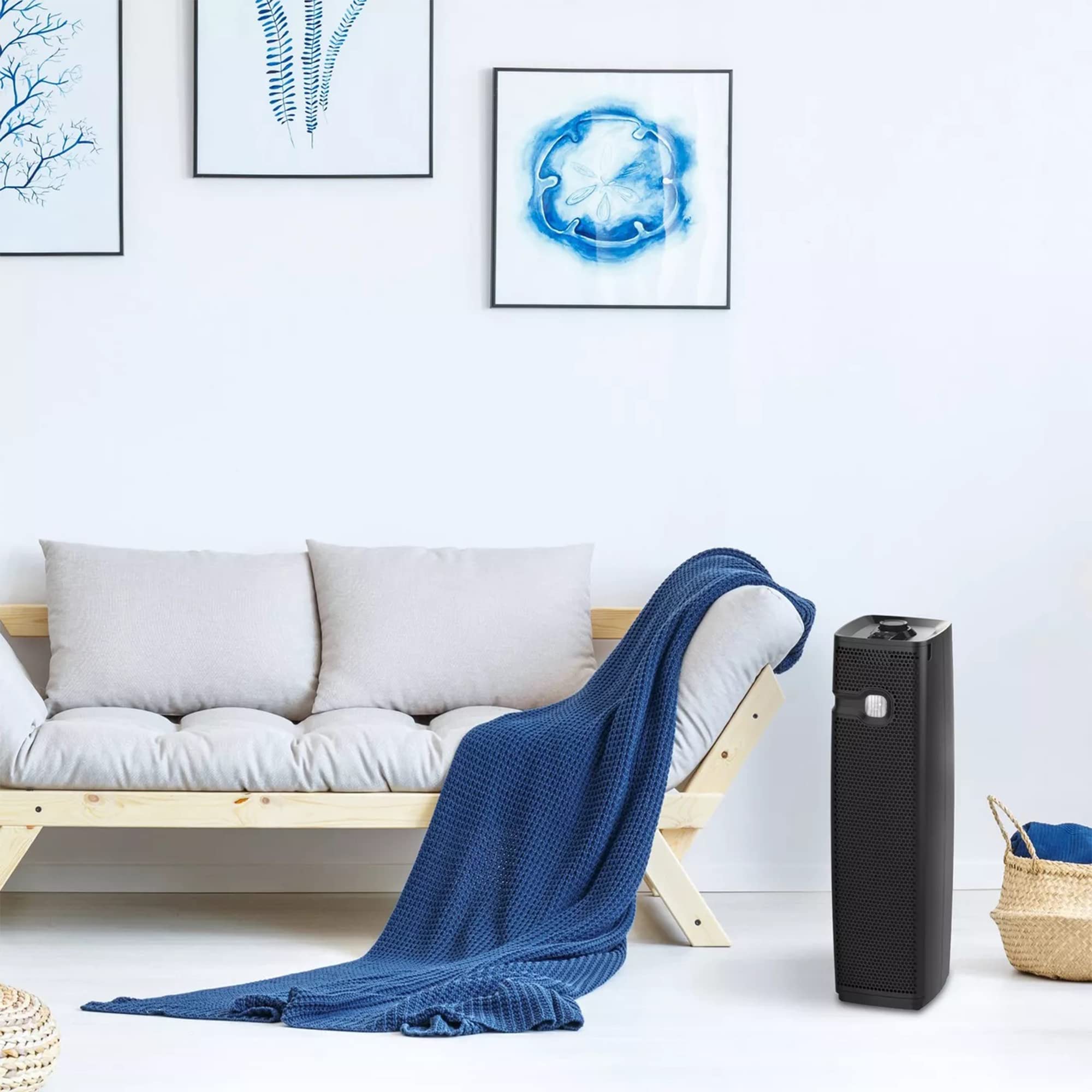 Holmes Hap9425B Aer1 Tower Slim Hepa Air Purifier With Ionizer And Visipure Filter Window And Filter Life Indicator Dial For Sma