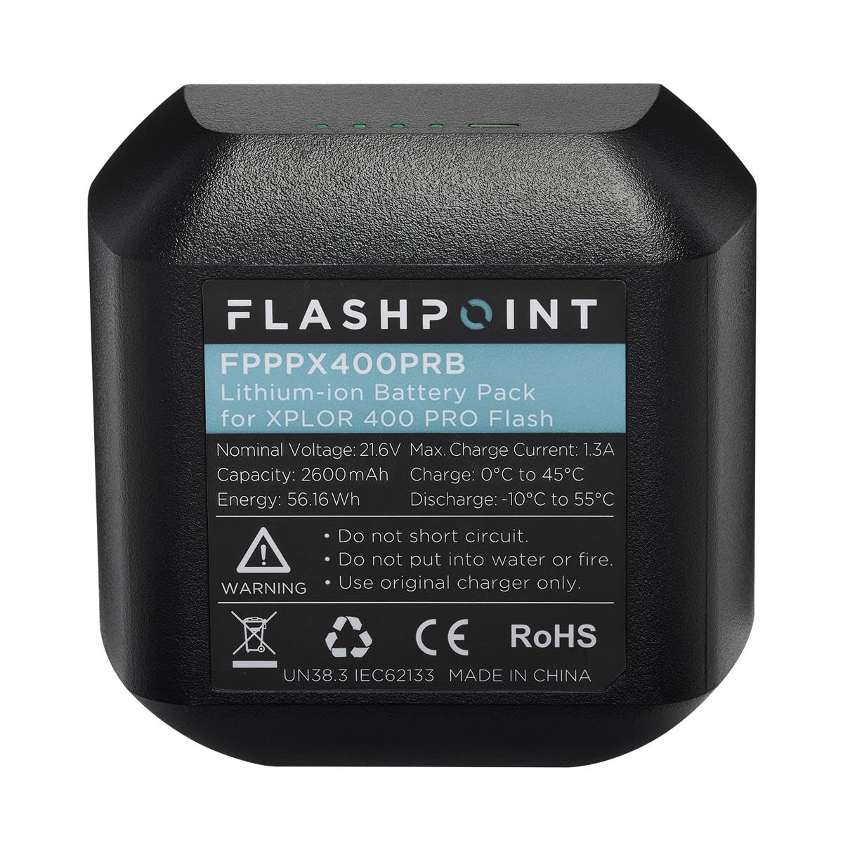 Flashpoint Rechargeable Lithium Ion Battery Pack For Xplor 400 Pro (Ad400Pro) Flash (21.6V, 2600Mah)   Godox Wb400P