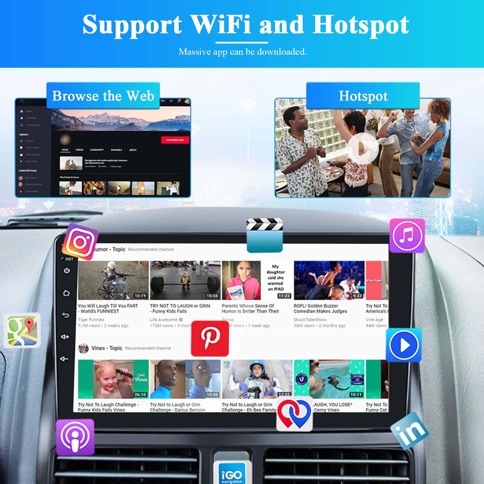 Roinvou Android Car Radio For Honda Cr V Crv 2002 2006, 9'' Touchscreen In Dash Gps Navigation With Mirror Link Bluetooth Wifi F