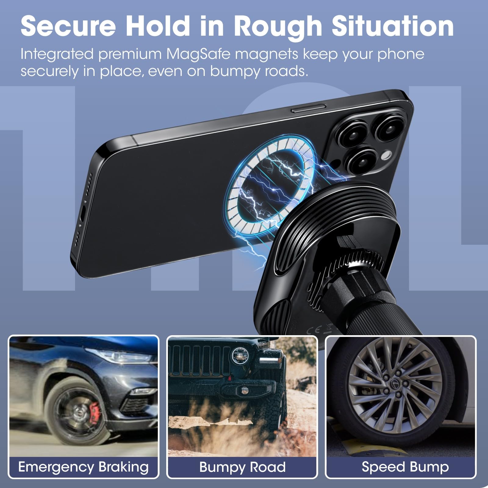 Pitaka For Qi2 Magsafe Car Mount Charger, 15W Magnetic Car Phone Holder For Iphone 16/15/14/13 Series With Nfc Feature, Air Vent