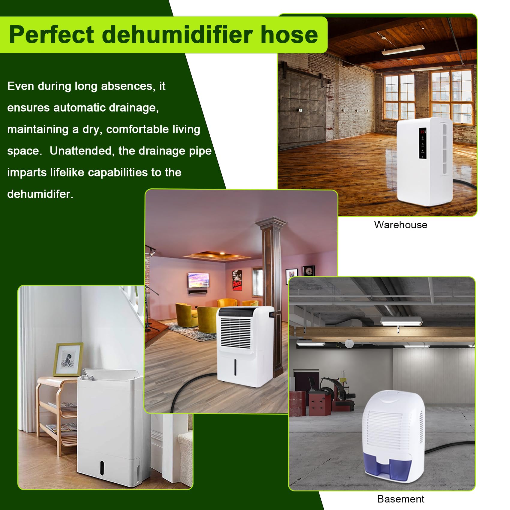 25Ft Dehumidifier Drain Hose With 3/4 Inch Fht Connector, Featuring Rust Resistant Brass Fittings For Leak Proof Connection, Per