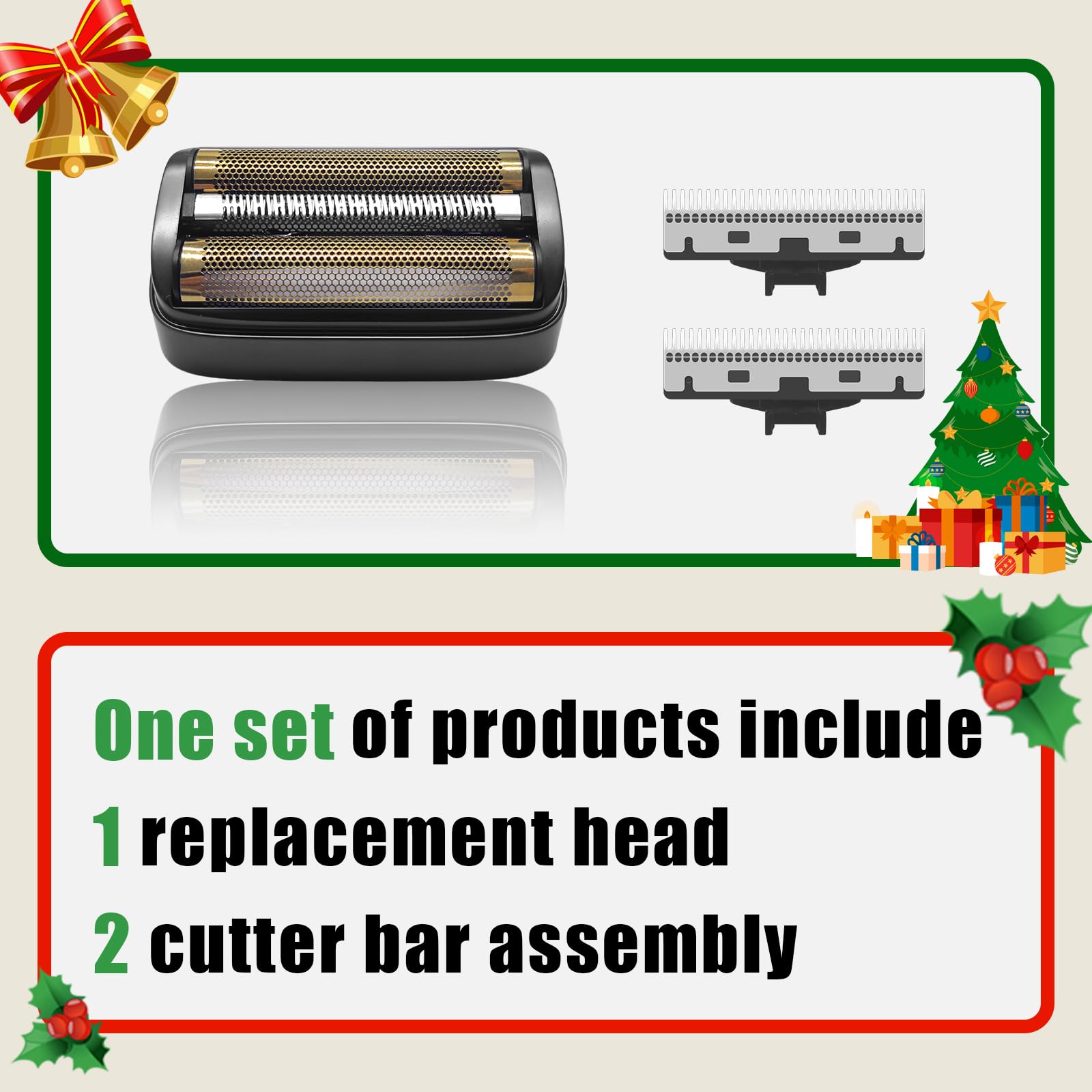 Shaver Replacement Foil And Inner Cutters Compatible With Andis 17300 Resurge Electric Shaver,Black (2 Pack)