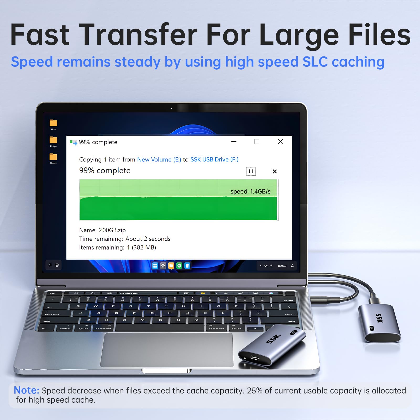 Ssk Portable Ssd 1 Tb, Up To 2000 Mb/S External Solid State Drives, Usb 3.2 Gen2X2 Nvme Ssd External Hard Drive, Ultra Low Power For Iphone 15/ Macbook/Pro/Otg Phone/Laptops