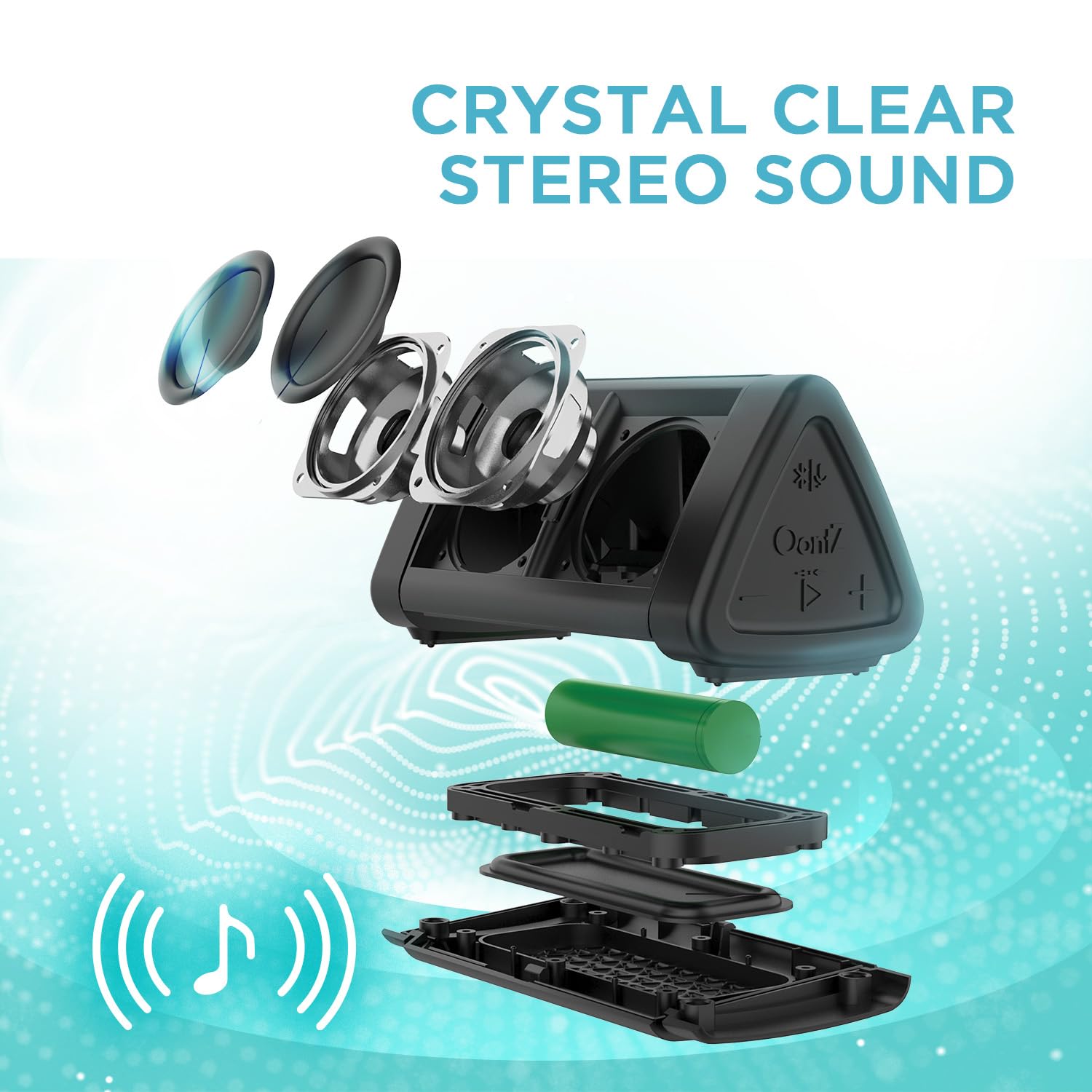 Cambridge Soundworks Oontz Angle 3 Bluetooth 5.4 Speaker, Up To 100 Ft Wireless Range, Up To 24 Hrs Playtime, Portable Small Speaker For Iphone, Android Phones, Ipx5 Portable Bluetooth Speaker, Black