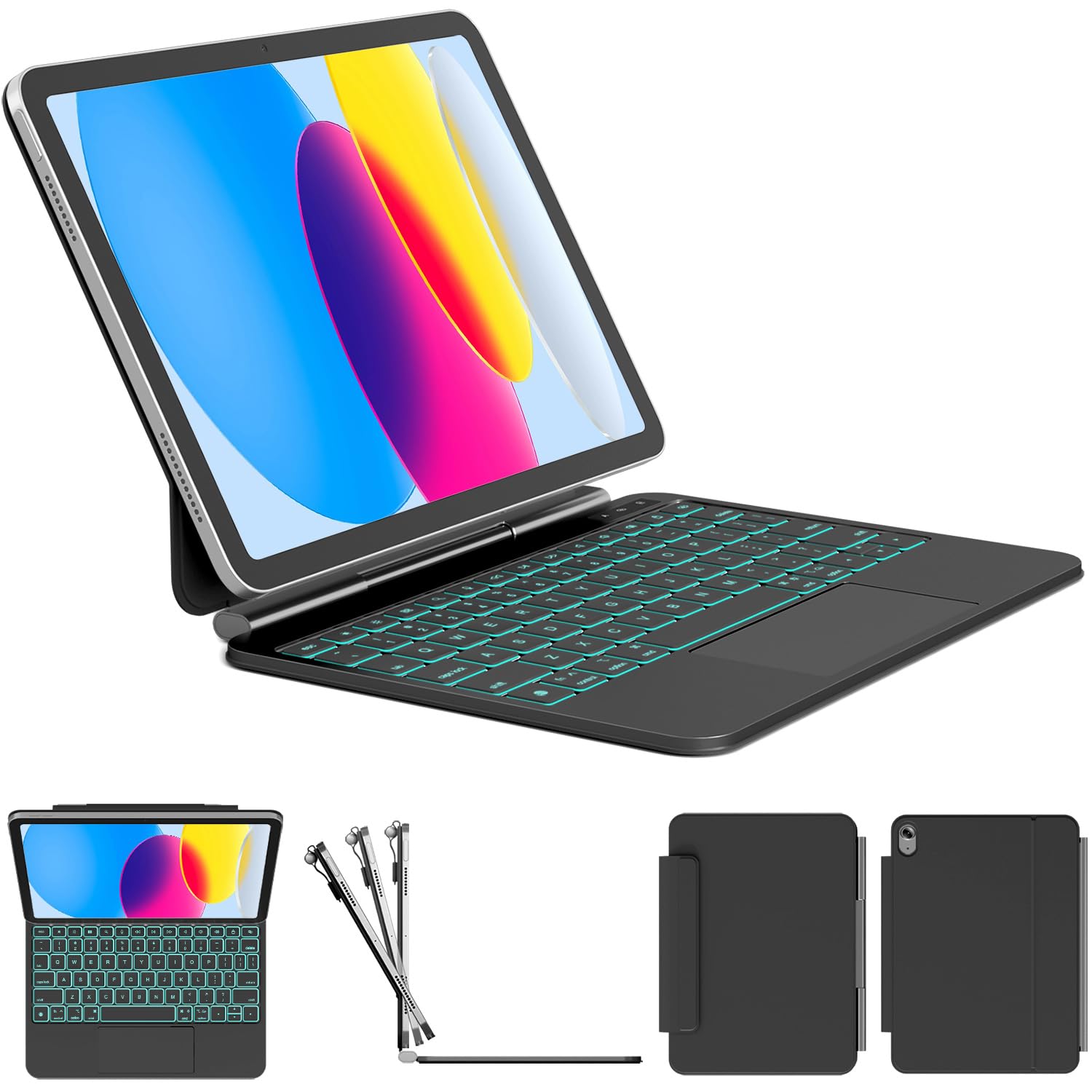 ZYNTHRALIX for iPad 11th (A16) / 10th Gen Keyboard Case, FullArea Trackpad