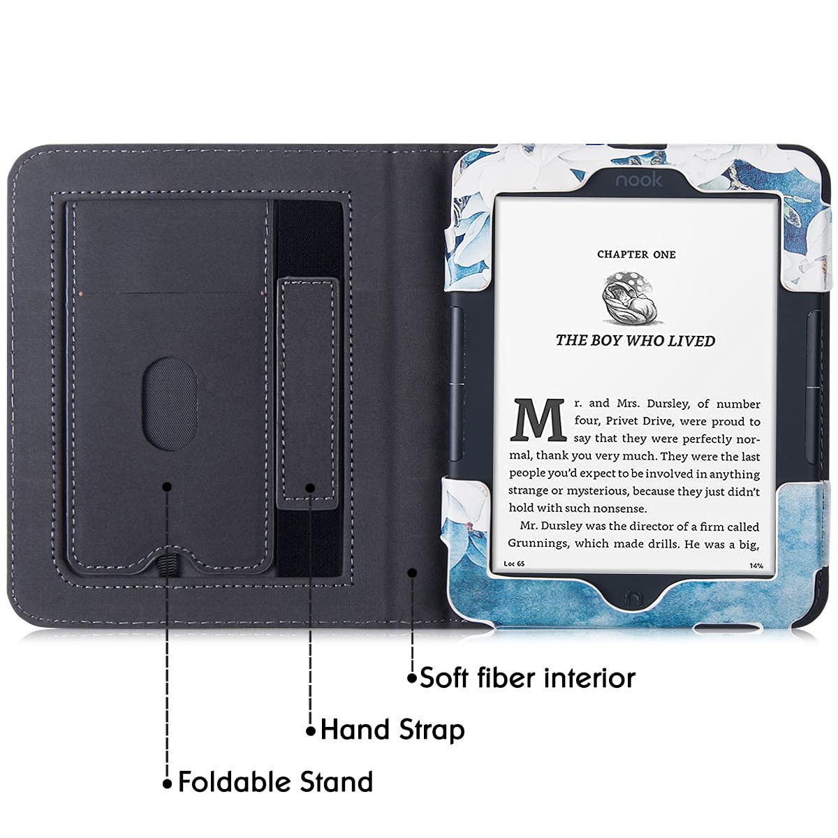 Bozhuorui Stand Case For New Nook Glowlight 4 (2021 Release)/Nook Glowlight 4E (2022 Release)   Premium Pu Leather Book Folio Co