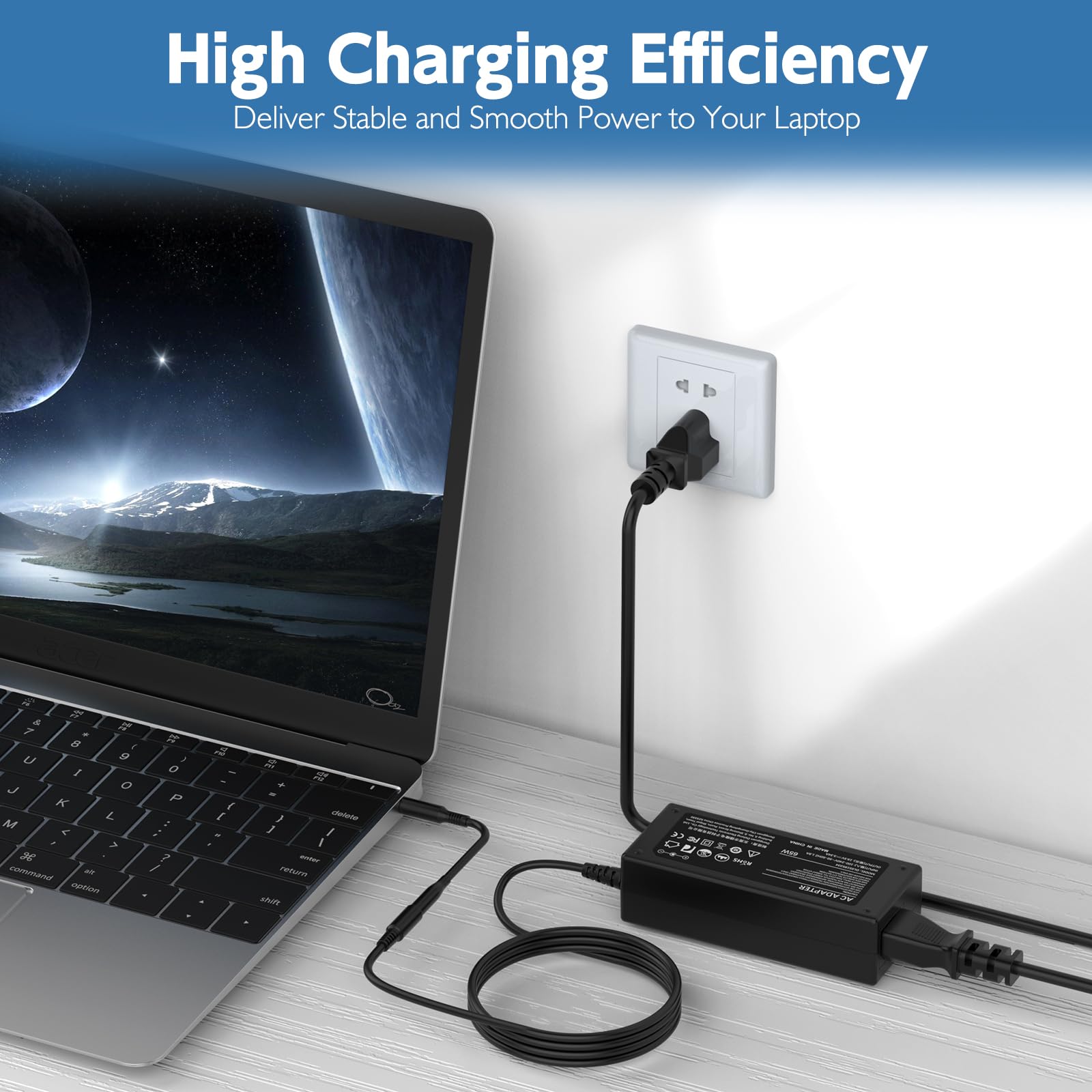 Charger For Dell Laptop 65W 45W Ac Adapter Laptop Charger For Dell Inspiron 13 14 15 17 3000 5000 7000 2 In 1 Series Notebook Ro