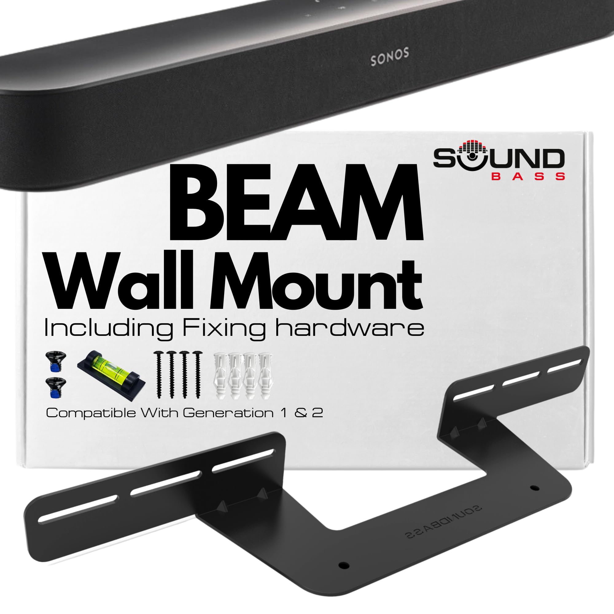 Soundbar Mount For Sonos Beam Compatible With Generation 1 & 2 Sonos Beam Sound Bar Includes All Necessary Mounting Hardware, Mo