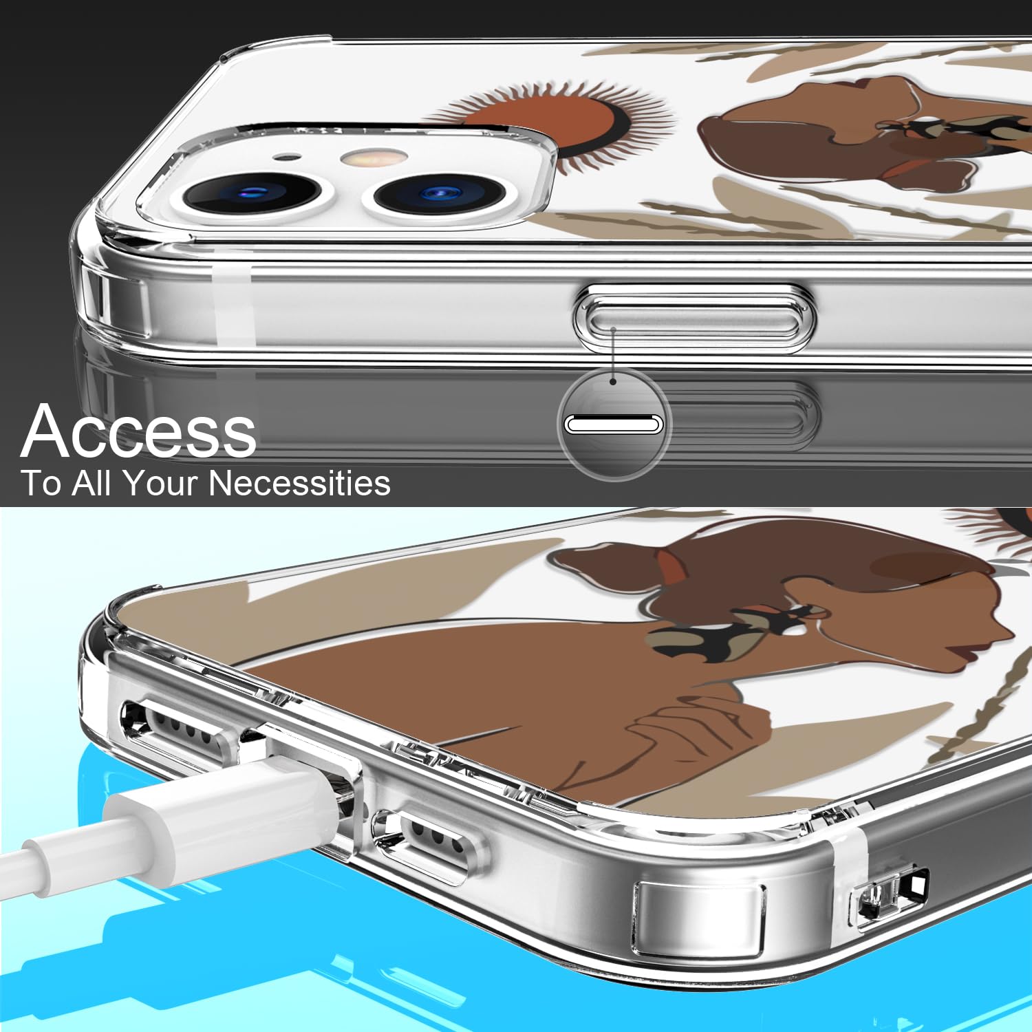 Luhouri Designed For Iphone 12 Mini Case With Screen Protector   Slim Fit, Sturdy Clear Acrylic Cover For Women And Girls   Prot