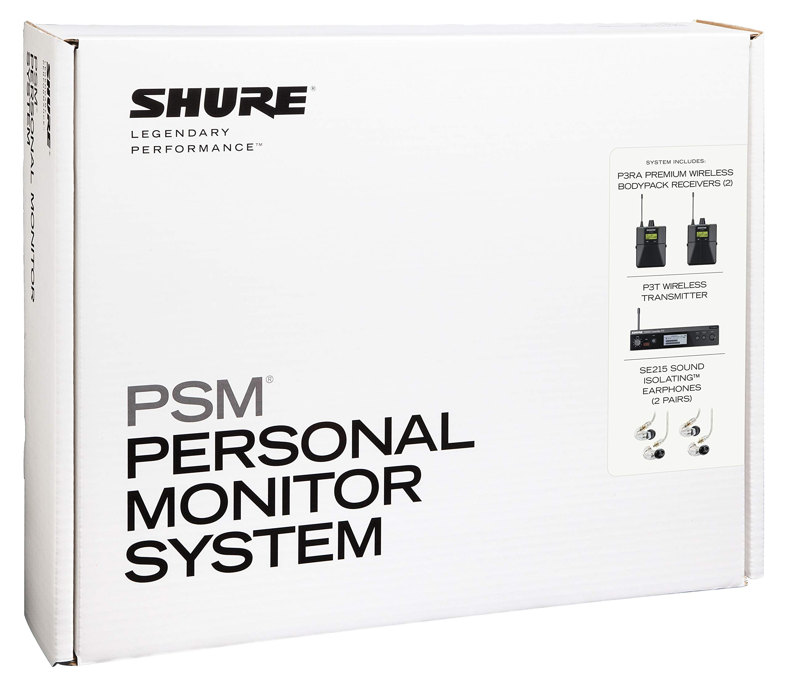 Shure Psm300 P3Tra215Twp Pro Wireless In-Ear Personal Monitor System With Se215-Cl Earphones, Twinpack - G20 Band