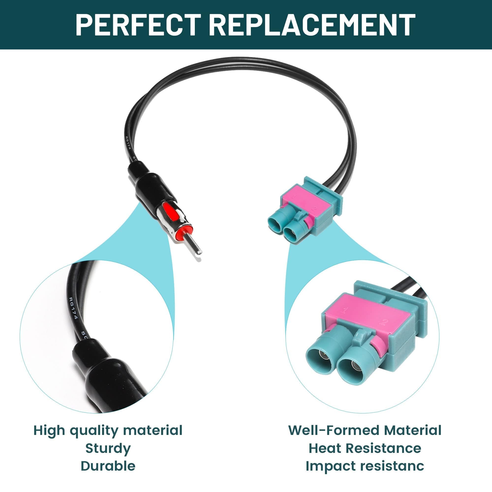 Anina Double Fakra Male To Din Iso Adapter Compatible With Audi Volvo Vw Seat Skoda Car Din Motorola Type