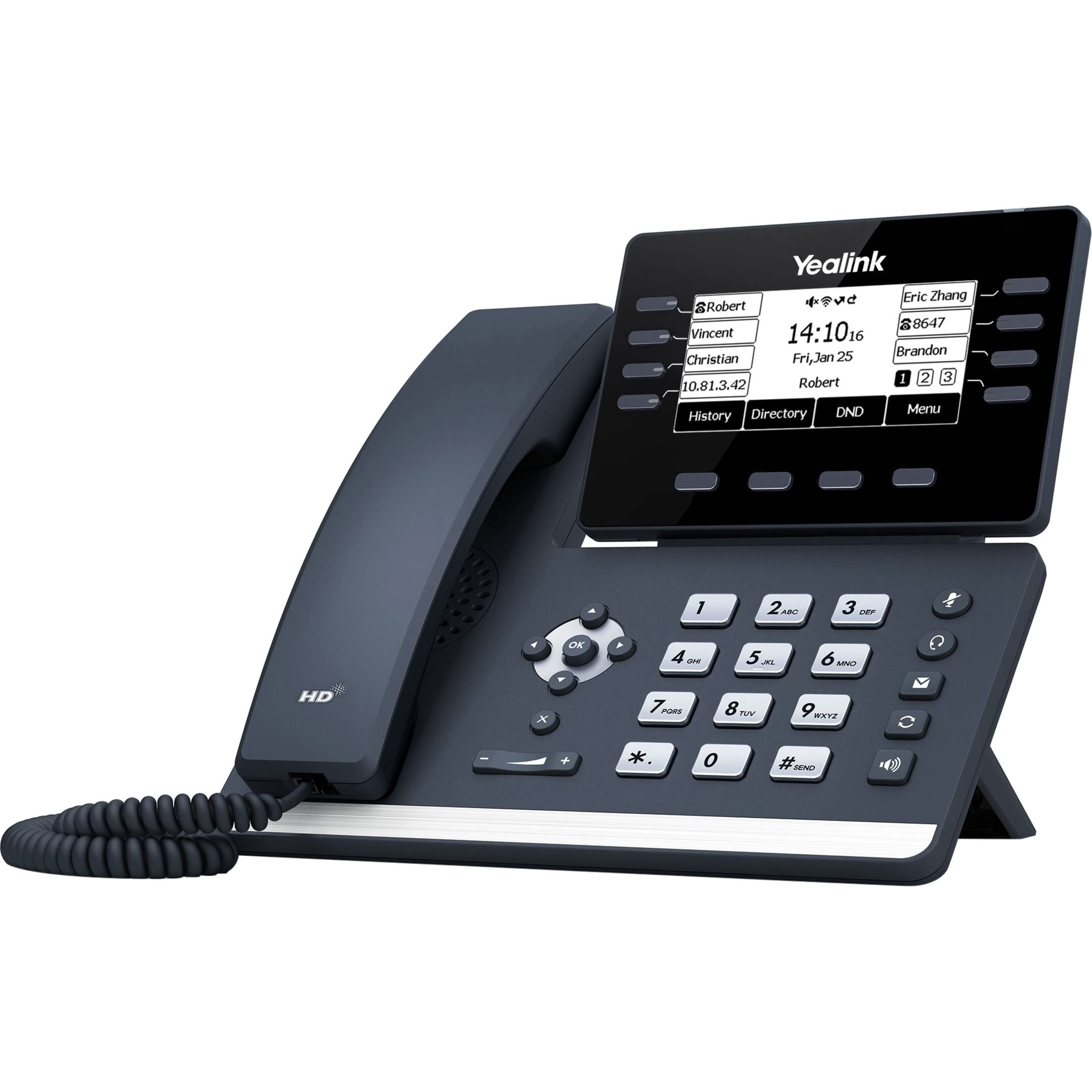 Yealink Sip-T53W Ip Phone - Corded/Cordless - Corded/Cordless - Bluetooth, Wi-Fi - Wall Mountable, Desktop - Classic Gray
