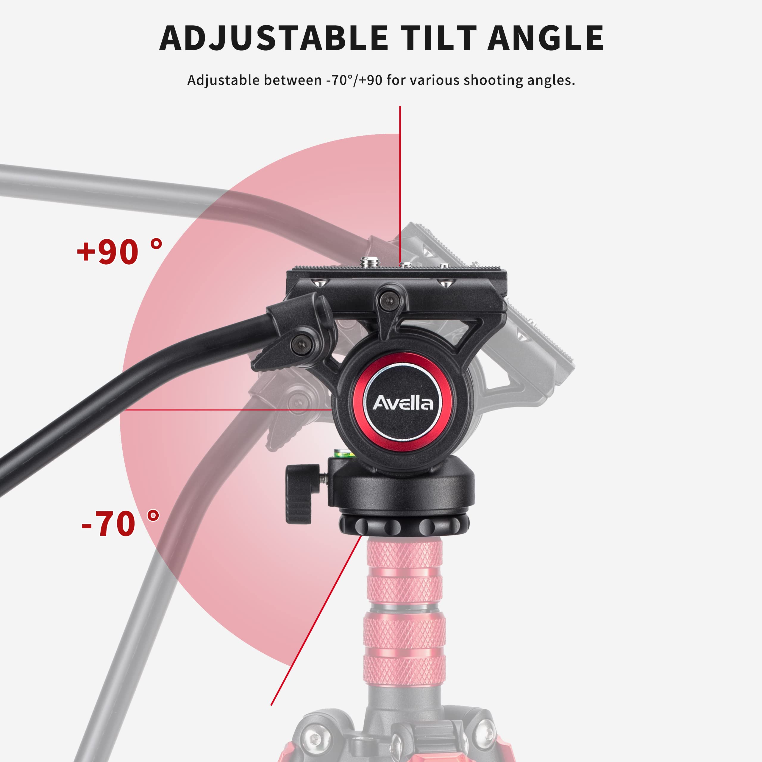 AVELLA Video Tripod with Fluid Head & Quick Release Plate, Lightweight, Max Load 13.2lb for Canon Nikon Sony DSLR Cameras, Model V504