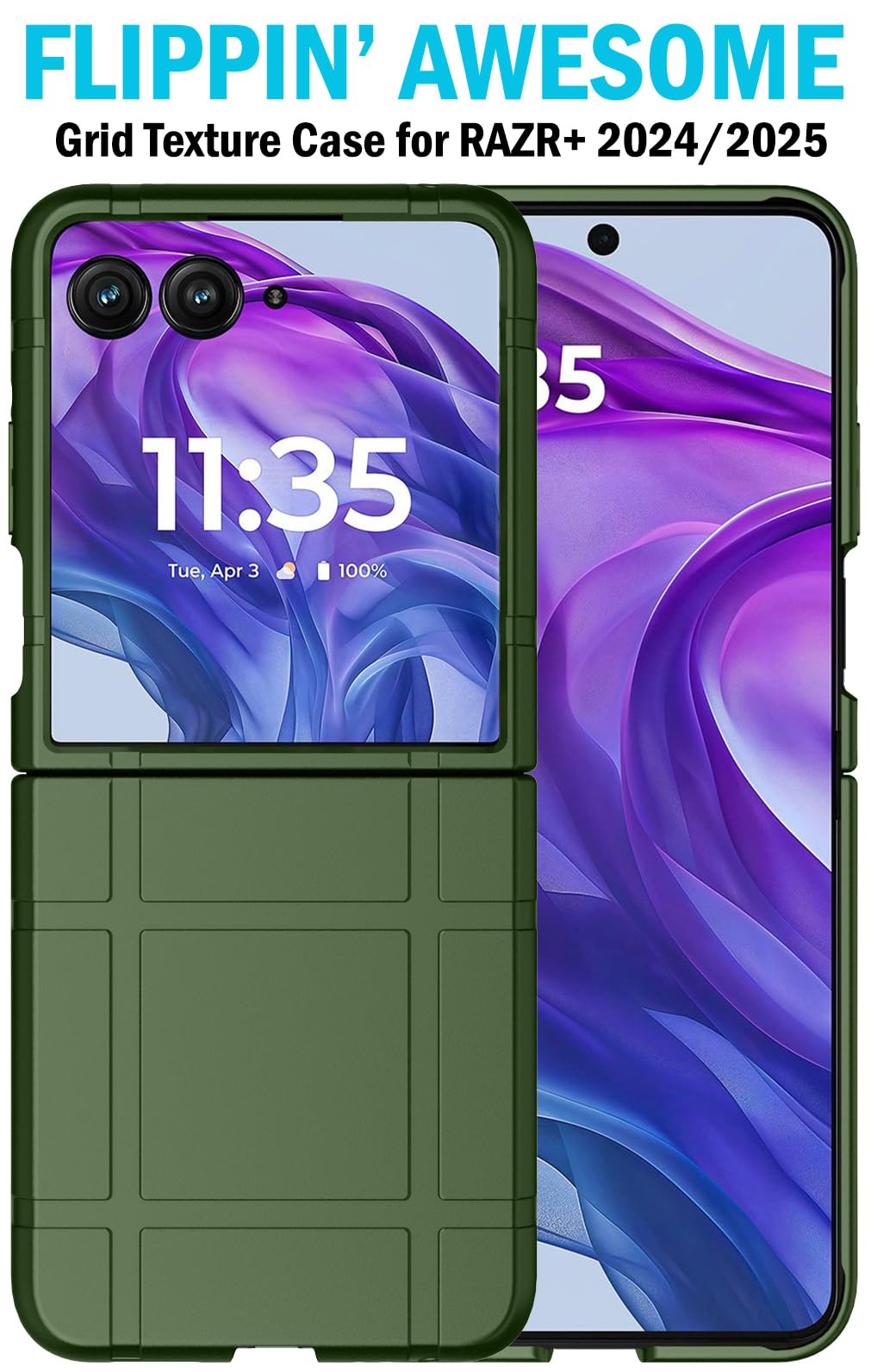 Case With Clip For Motorola Razr+ 2024/2025, Nakedcellphone Textured Slim Hard Cover And [Rotating/Ratchet] Belt Hip Holster Hol