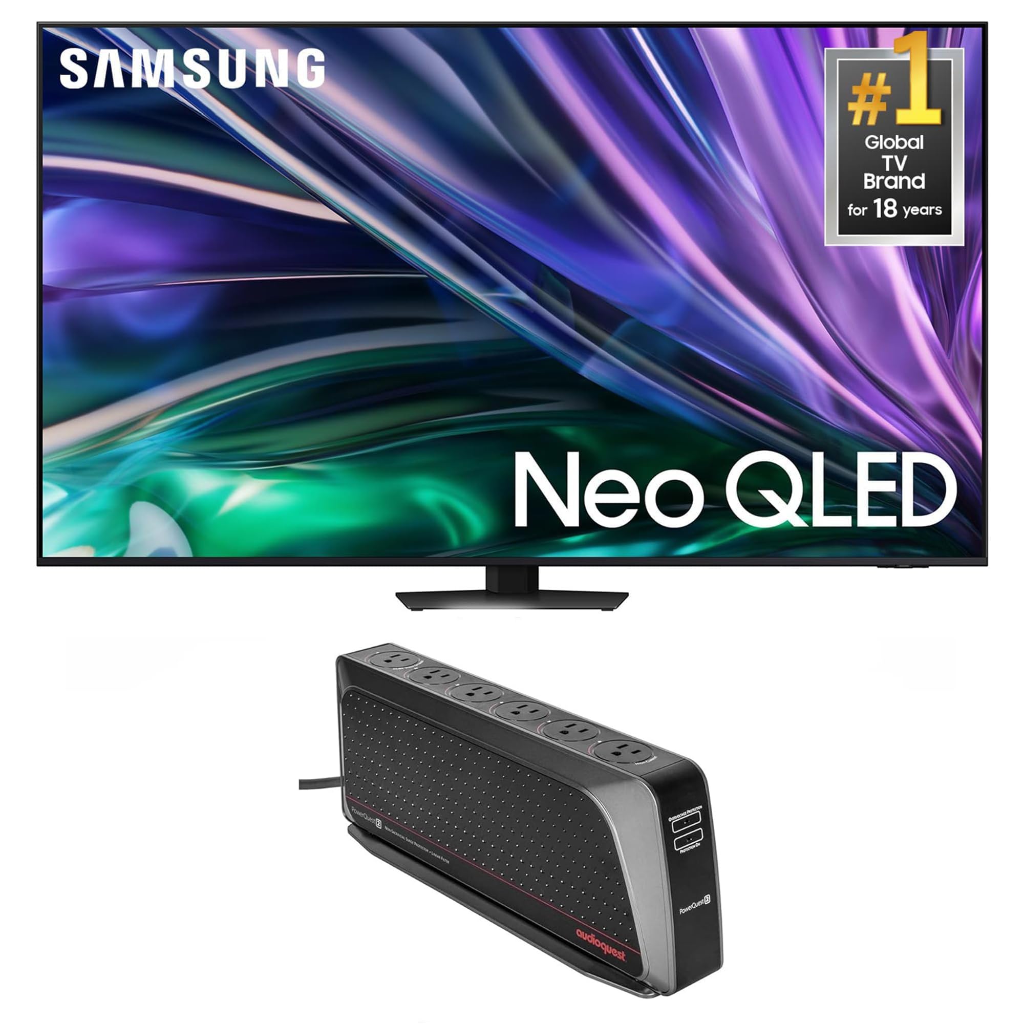SAMSUNG QN75QN85DBFXZA 75 Inch Neo QLED 4K Smart TV with Dolby Atmos and an AudioQuest PowerQuest2 Power Filter/Surge Protector 