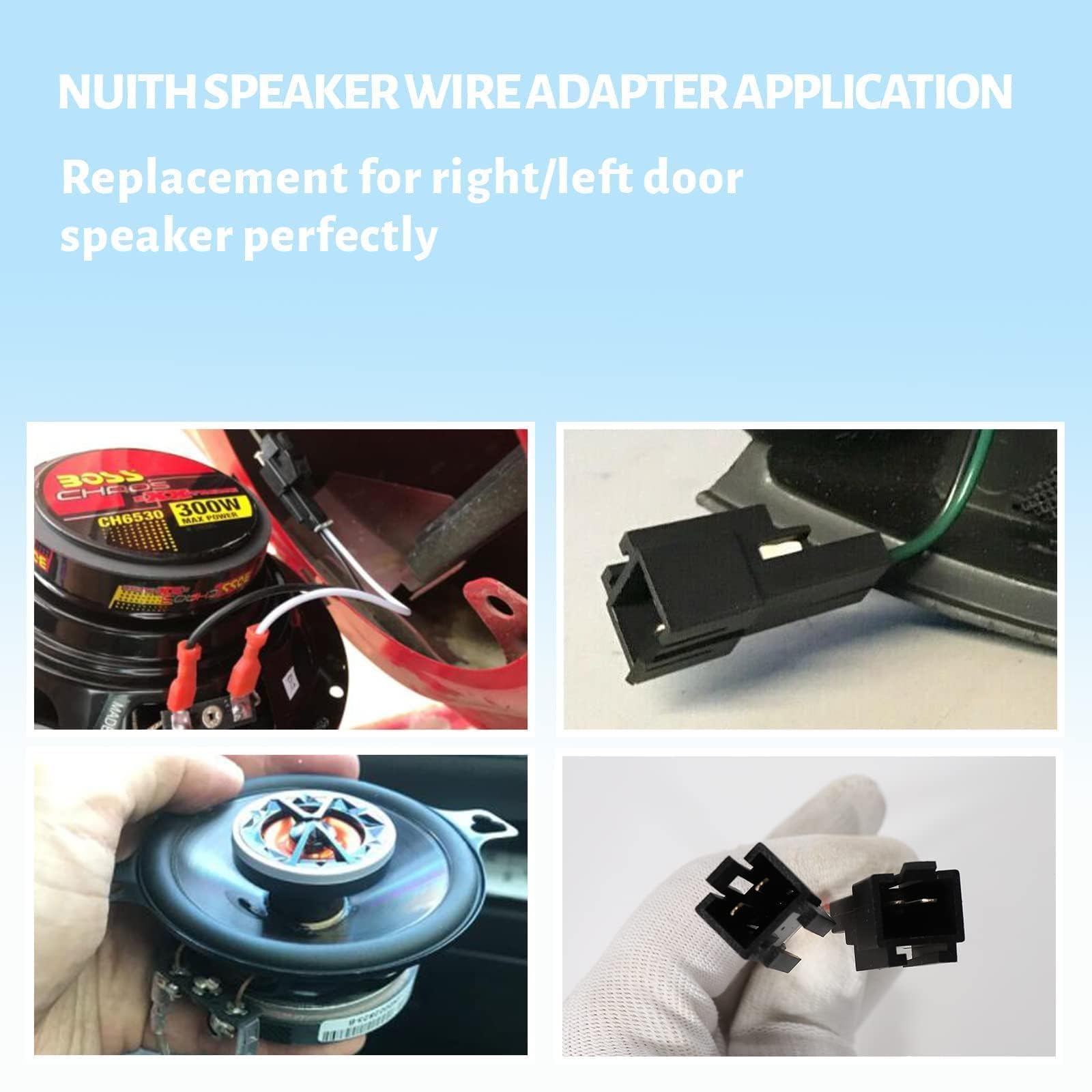 Nuith Car Speaker Wiring Harness Connector Adapter Replacement For Chrysler/Dodge/Jeep/Eagle/Plymouth 1991 2007 Aftermarket Door