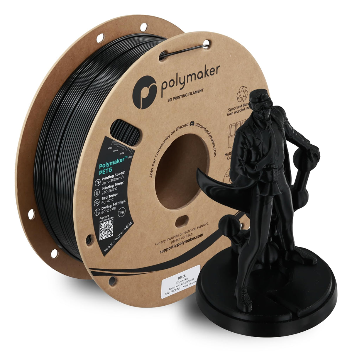 Polymaker PolyLite PETG 1.75mm Grey 3D Printer Filament – Electroeshop