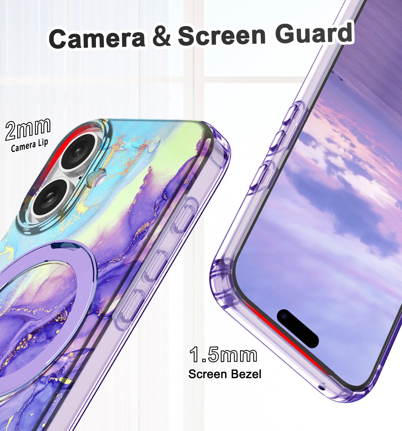 Lamcase For Iphone 16 Plus Case With Magnetic Invisible Ring Stand [Compatible With Magsafe], Full Body Rugged Slim Women Men Gi