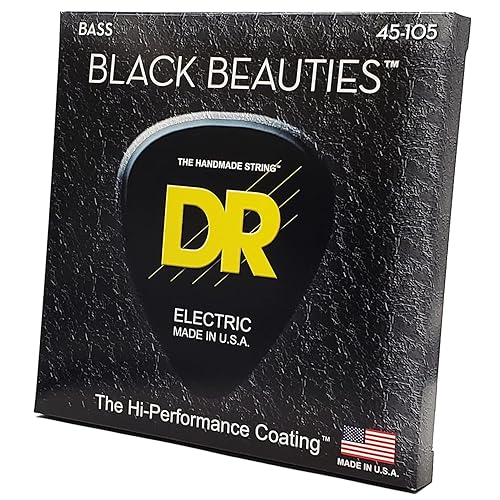 Dr Strings Black Beauties Black Coated Bass Guitar Strings 45 105 (Bkb 45)