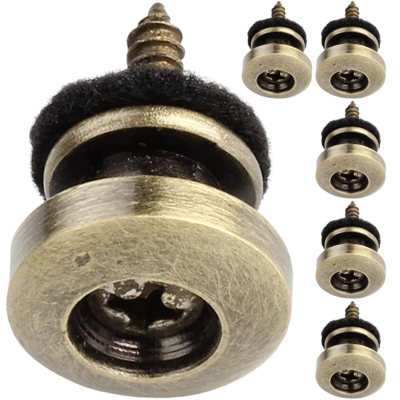 BESPORTBLE 6pcs Guitar Strap Locks Buttons Set for Electric Acoustic Bass AntiSlip Locking Mechanism Mounting Screws