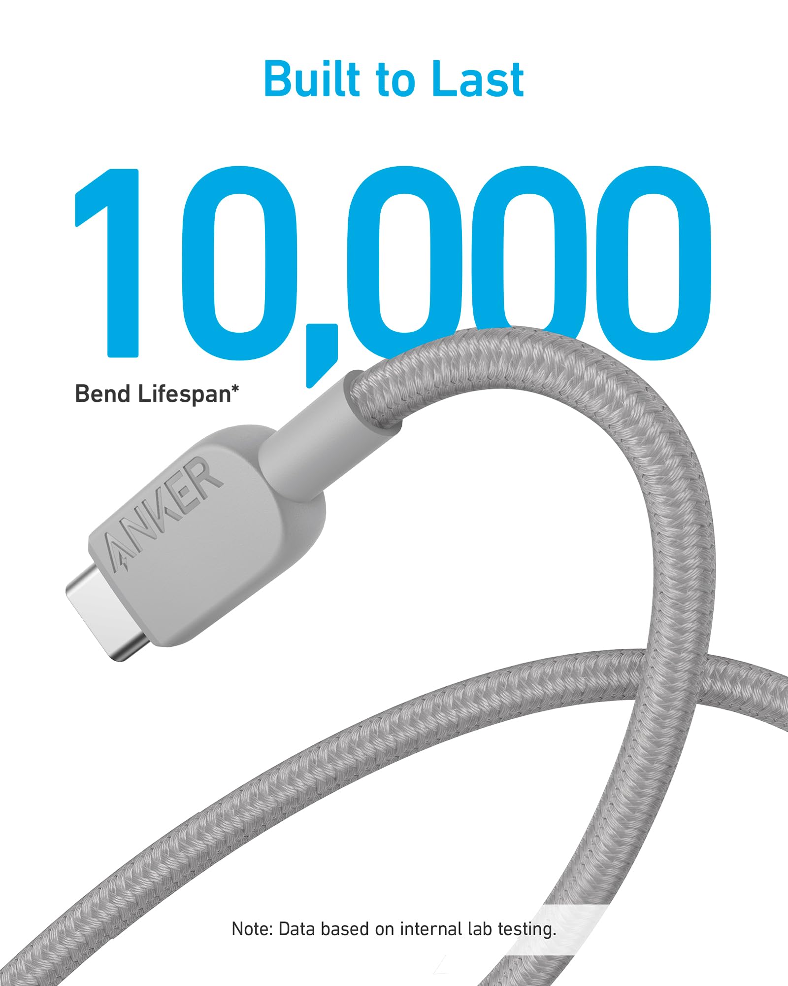 Anker Type C Usb C Cable, [2 Pack, 10Ft] 310 Usb A To Usb C Charger Cable, Usb 2.0 Nylon Charging Cord Fast Charging For Samsung