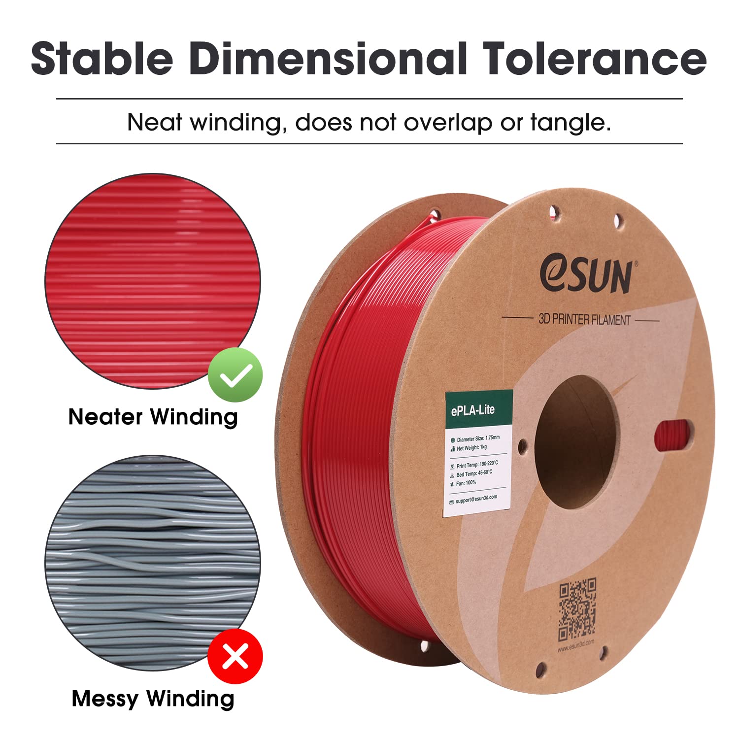 Esun Pla Filament 1.75Mm, High Toughness 3D Printer Filament Upgraded Pla Filament, Dimensional Accuracy +/  0.03Mm, 1Kg Cardboa