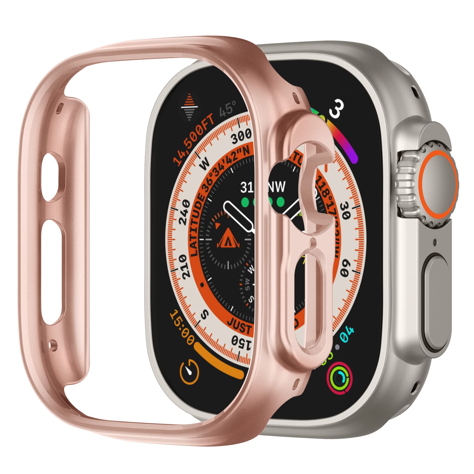 Recoppa Compatible for Apple Watch Ultra Case 49mm, Shockproof Ultra-Thin Hard PC Bumper Case All-Around Edge Protective Cover F