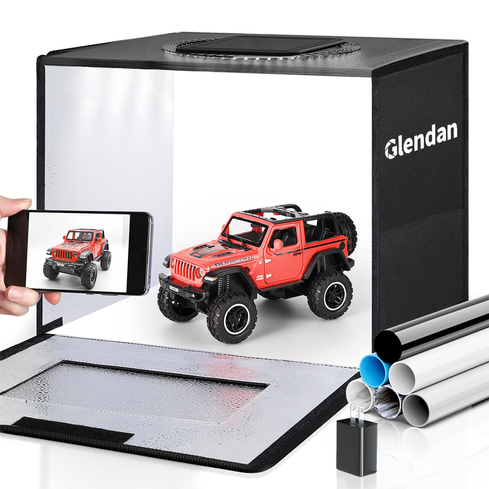 Glendan Portable Light Box Photography, 16''X12'' Professional Dimmable Photo Box With 112 High Color Rendering Index Led Lights