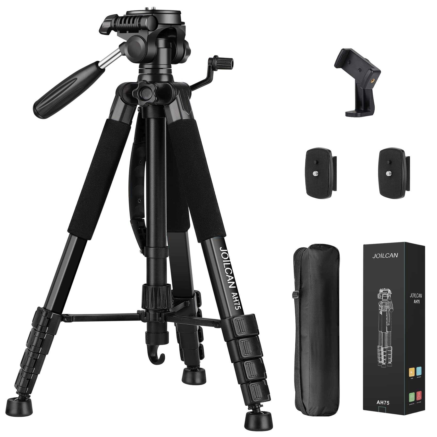 Joilcan Tripod Camera Tripods, 74'' Tripod For Camera Phone Video Recording, Heavy Duty Camera Tripod Stand, Professional Travel