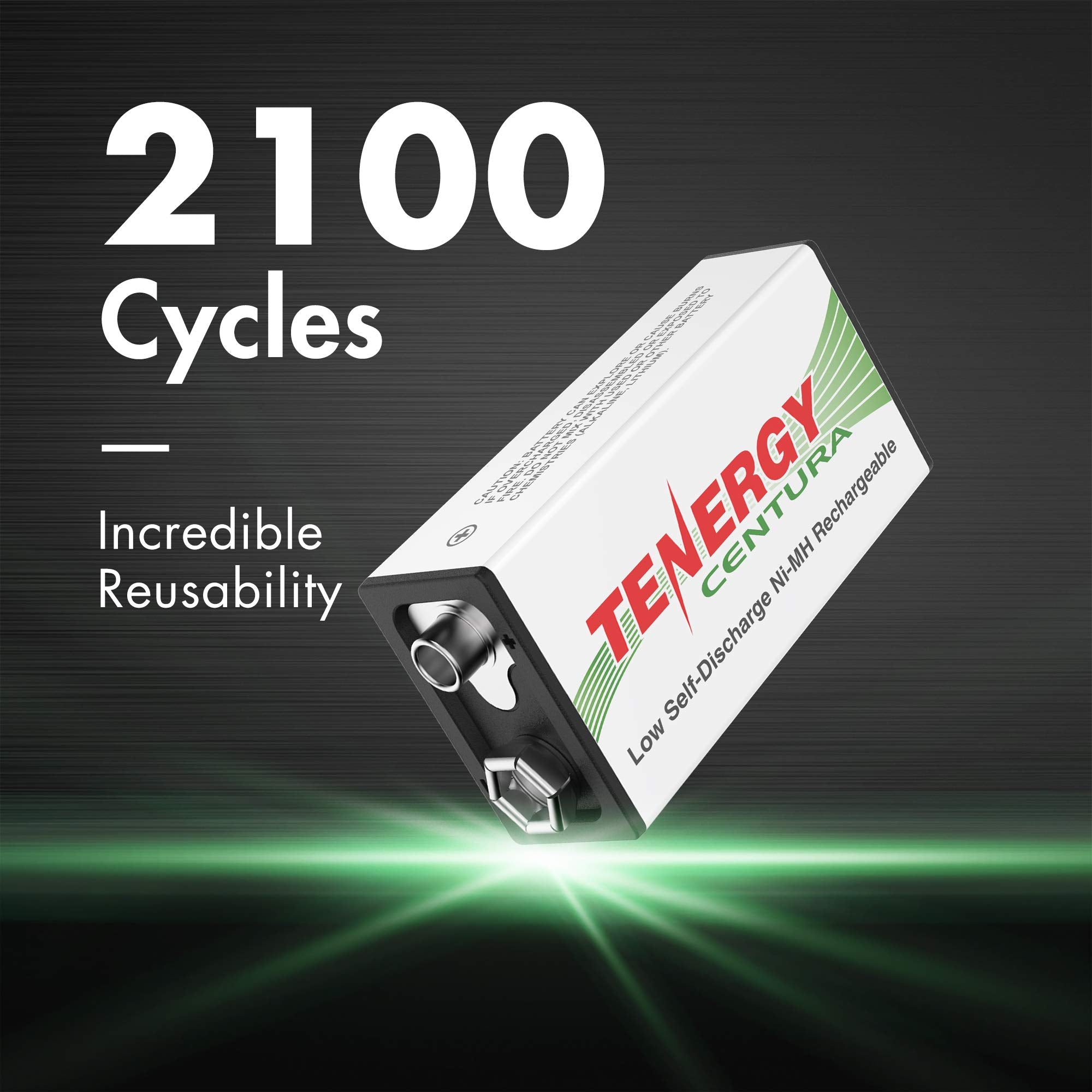 Tenergy Tn136 4 Bay 9V Smart Charger With 4 Pieces 9V Tenergy Centura (Low Self Discharge) Nimh 200Mah Rechargeable Batteries