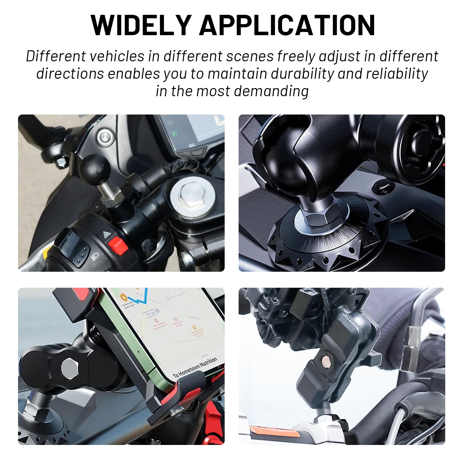 Ihytoon 1'' Ball Adapter With 1/4'' 20 Threaded Post For Action Camera And Camcorder Compatible With Ram Mounts B Size Double So