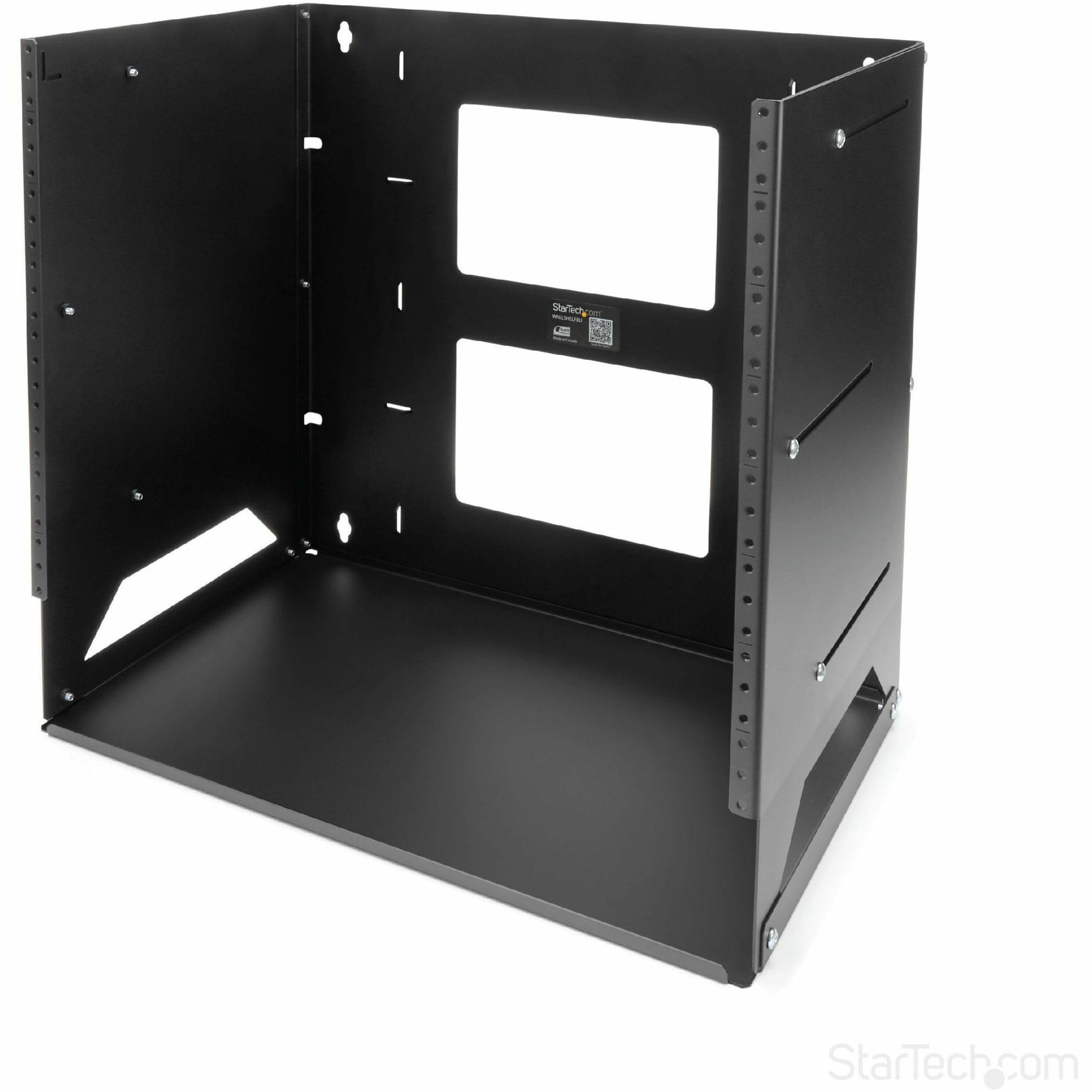 Startech.Com 2 Post 8U Open Frame Wall Mount Network Rack With Built In Shelf, Wall Mount Data Rack With Adjustable Depth For Av