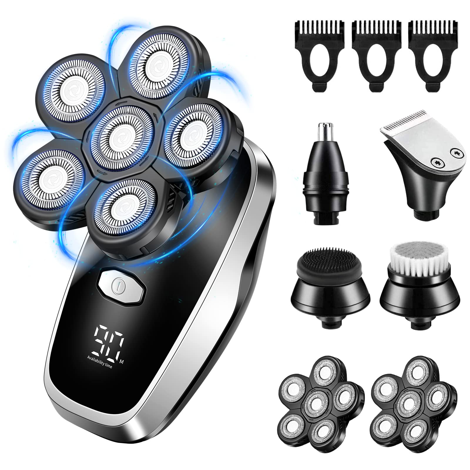 Yhayho Head Shavers For Bald Men Upgraded Electric Razors Multifunctional Electric Shaver For Balding Head Waterproof Mens Head