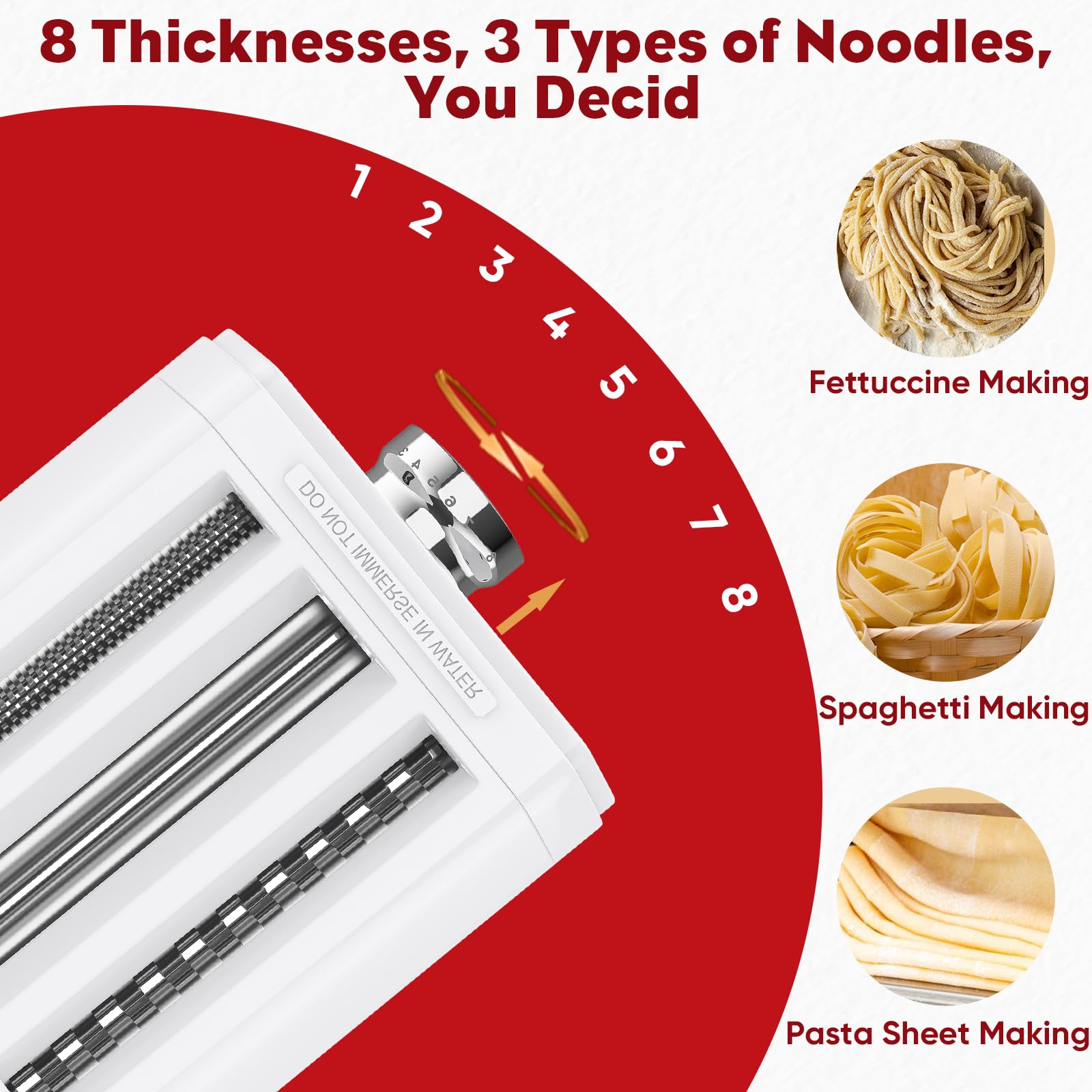 Tpgsing Pasta Maker Attachment For Kitchenaid Stand Mixers (3 In 1 Pasta Roller & Cutter)