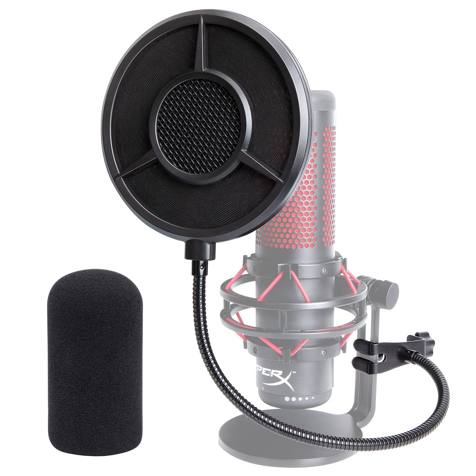 Quadcast Pop Filter Foam Windscreen   5.5 Inch Diam 6 Layers Pop Filter For Mic Cover Quadcast Pop Screen Compatible With Hyperx