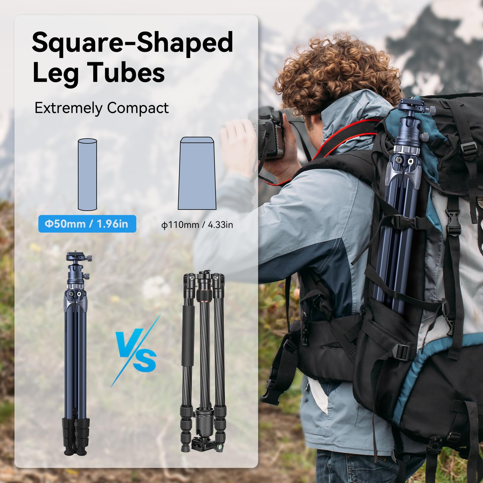 Smallrig Ap-02 Lightweight Travel Tripod, 63 Camera Tripod With Compact Unconventional Center Column, 360 Ball Head, Qr Plate, T