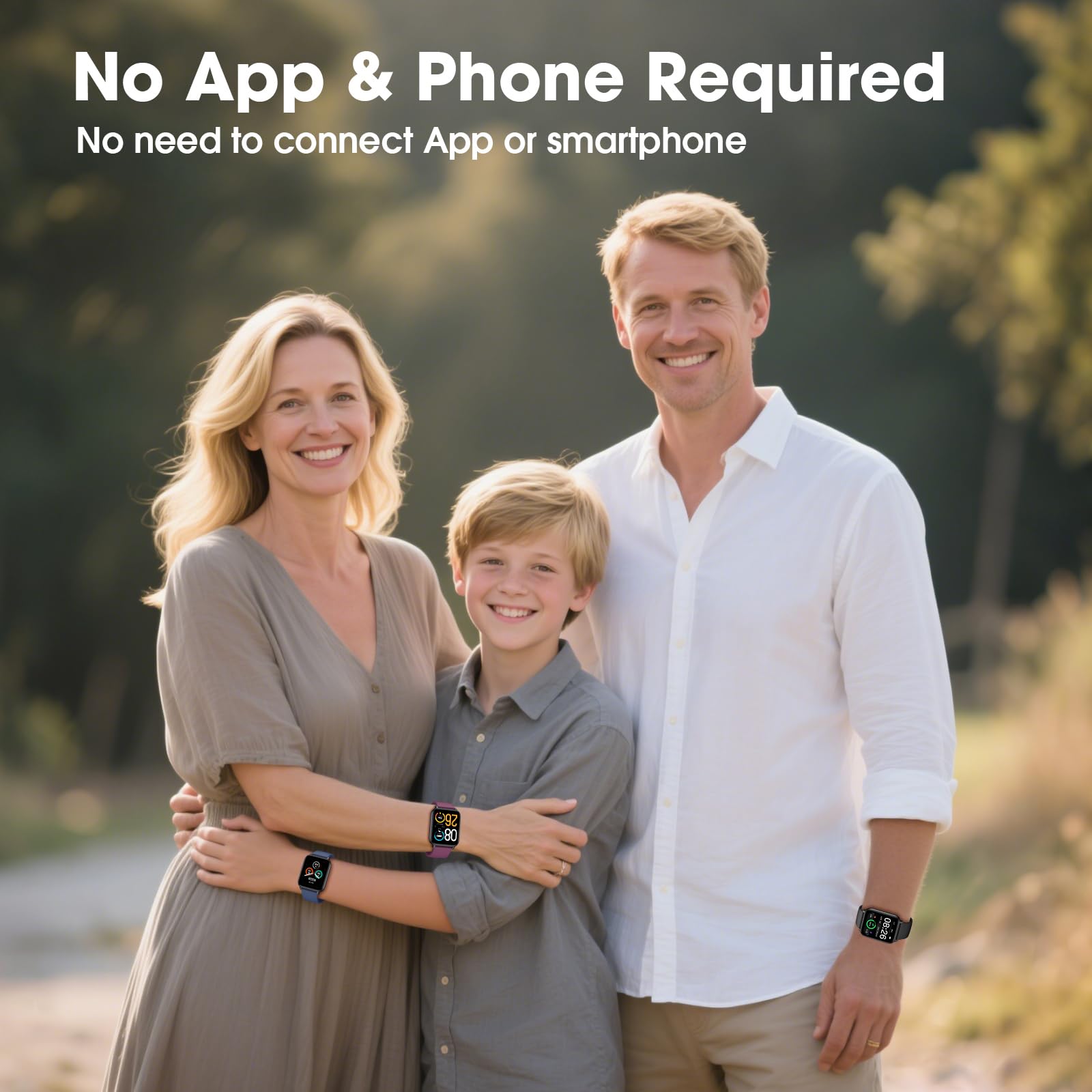 Smart Watch For Men Women, 1.91'' Big Font No App/Phone Required, Fitness Tracker With Pedometer, Bluetooth Call (Answer/Make Ca