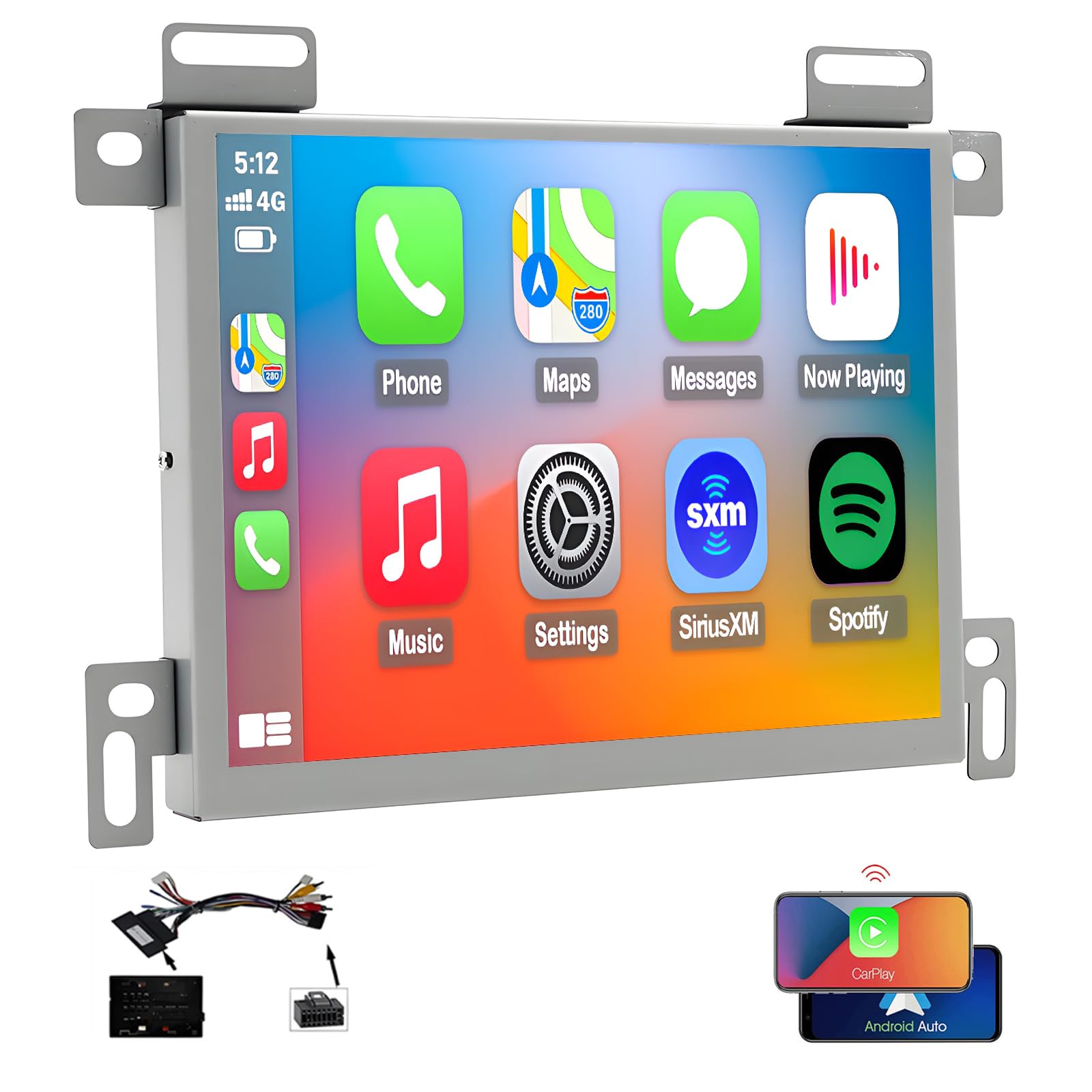 4G Network Radio for Dodge Charger 20112014 Journey 20112020 Upgrade,QLED Touch Screen Replacement,CarPlay and Android Auto Re
