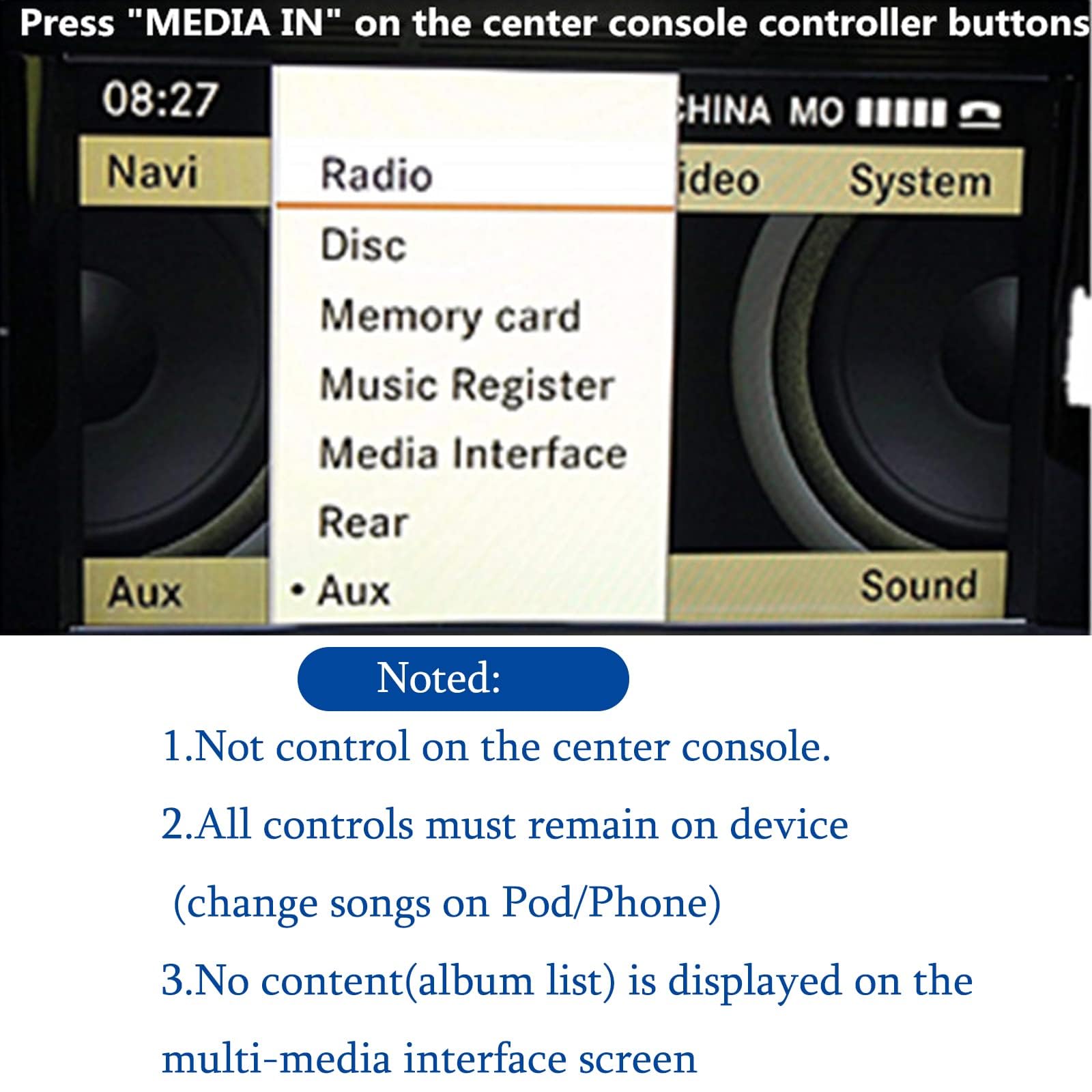 Mercedes Benz Audio Auxiliary Input Male Cable, Hain 3.5Mm Aux In Adapter For Mb W203 Ac289