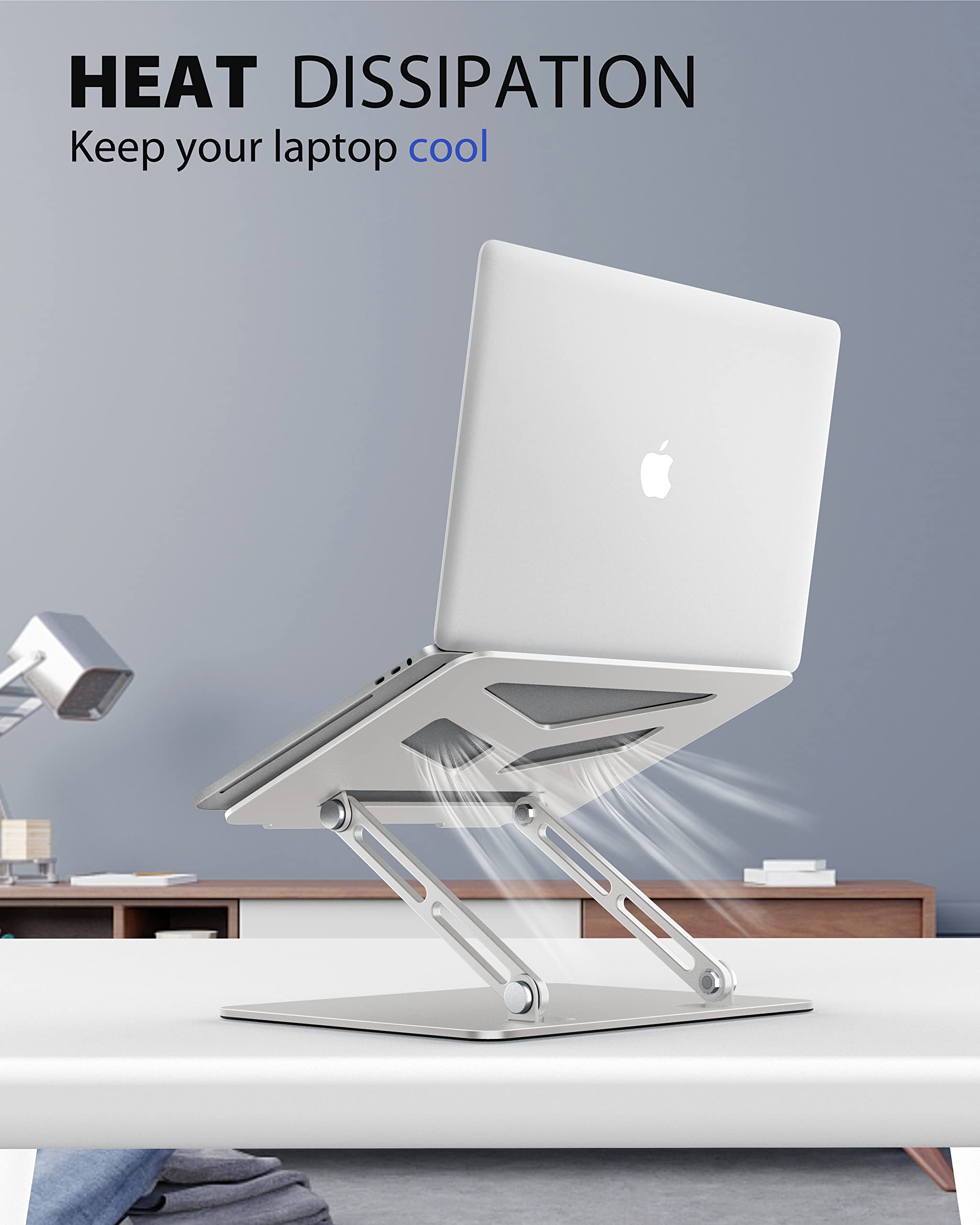 Jczt Adjustable Laptop Stand For Desk, Portable Laptop Riser, Aluminum Laptop Stand Foldable, Ergonomic Computer Notebook Stand