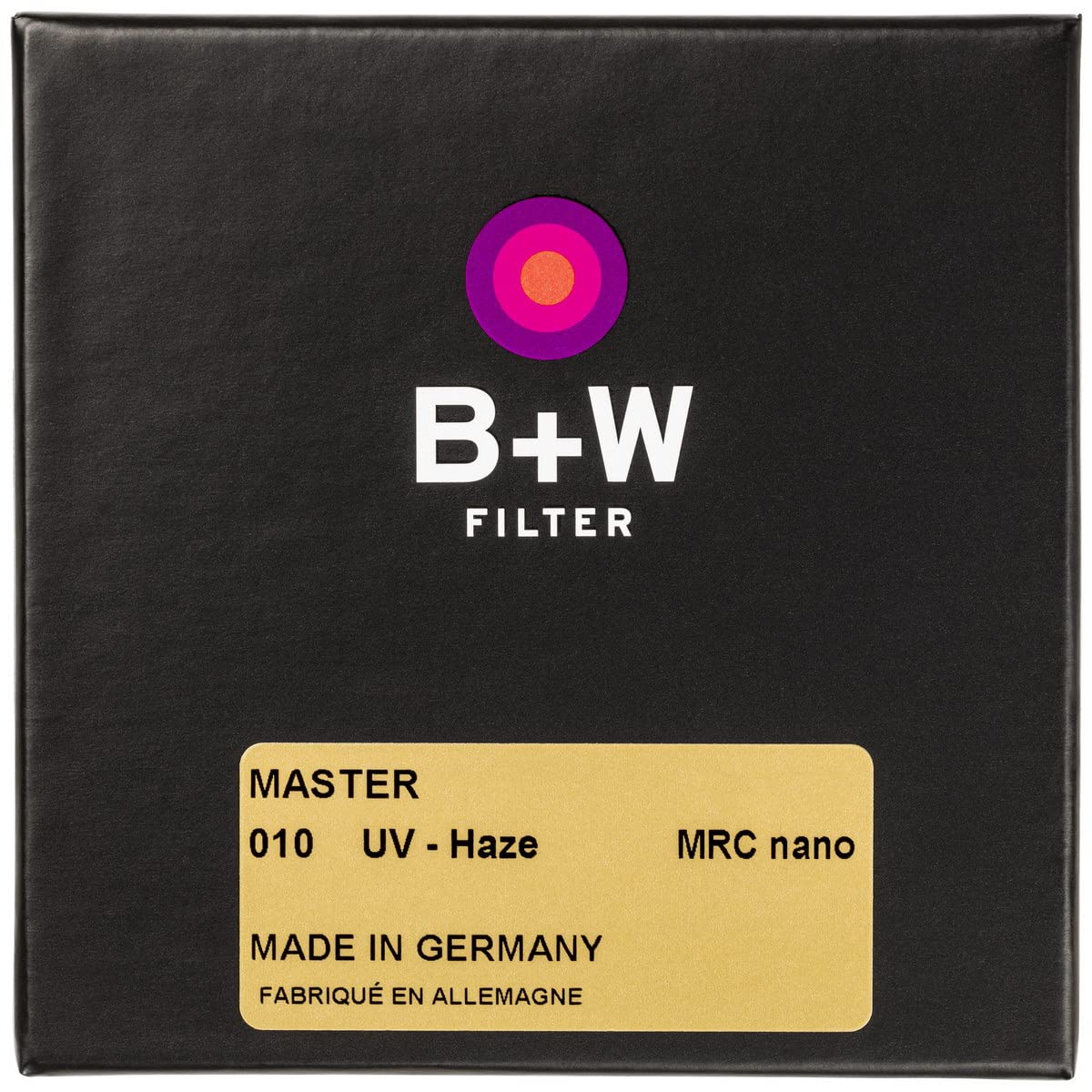 B+W 49mm Master UV Haze MRC Nano 010M Optical Glass Filter Black