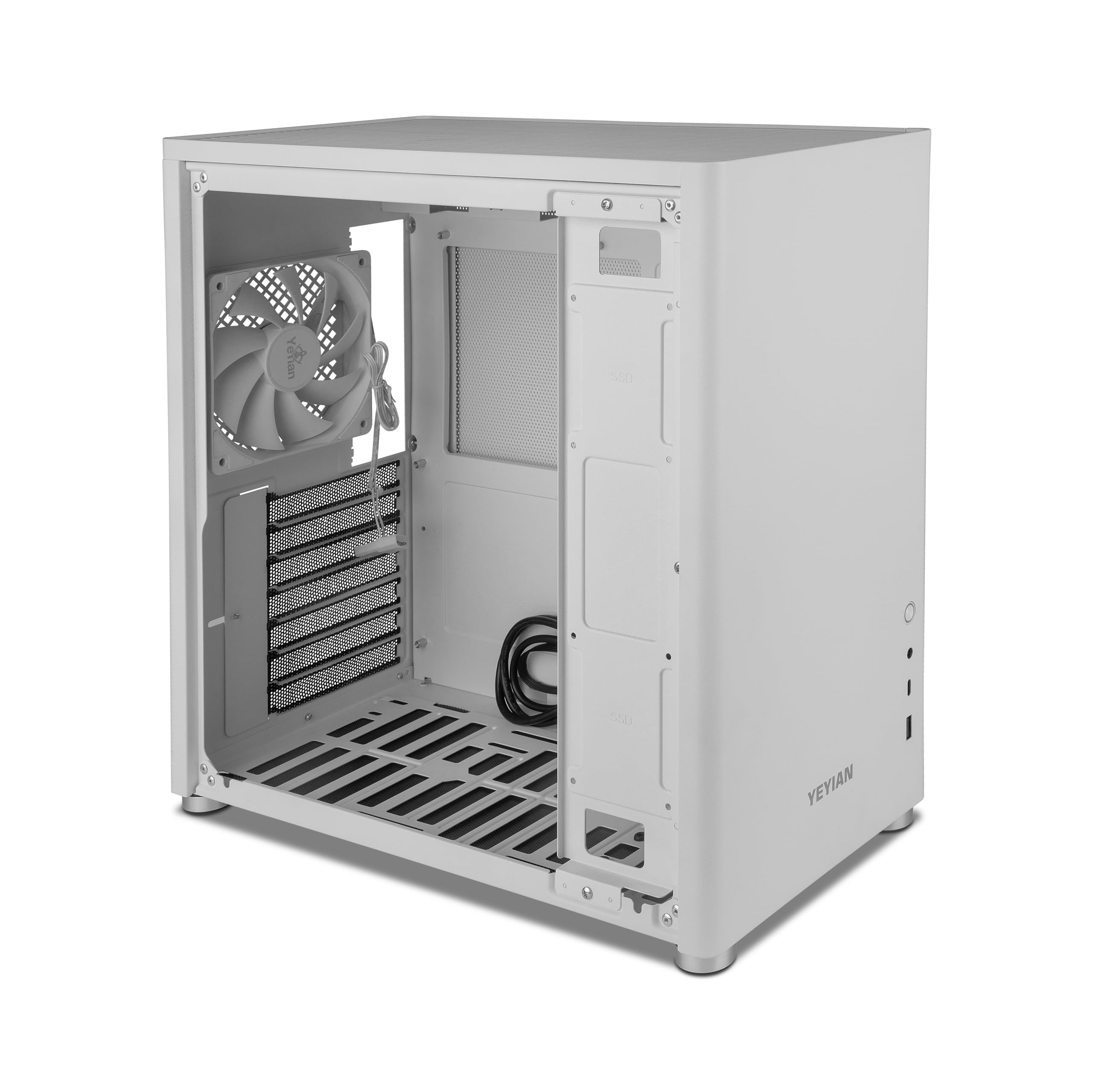 Yeyian Atx Gaming Pc Case Hussar Plus, Atx/Micro Atx/Mini Itx Tower Case With Tempered Glass Side Panel, Dust Filter | Vertical